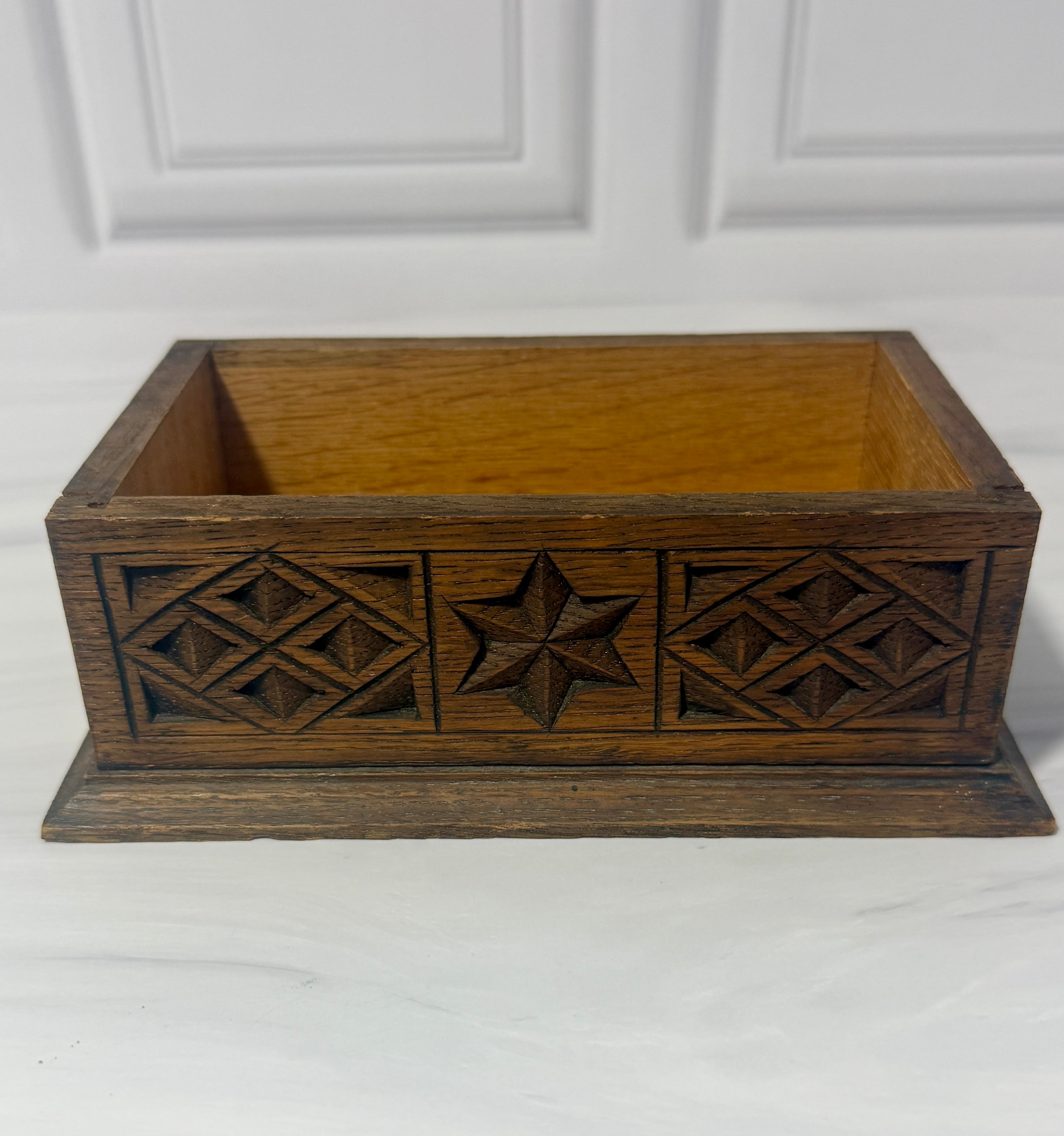 WWII US Army Transportation Corps Hand Carved Wood Box – North Africa 1944 Keepsake