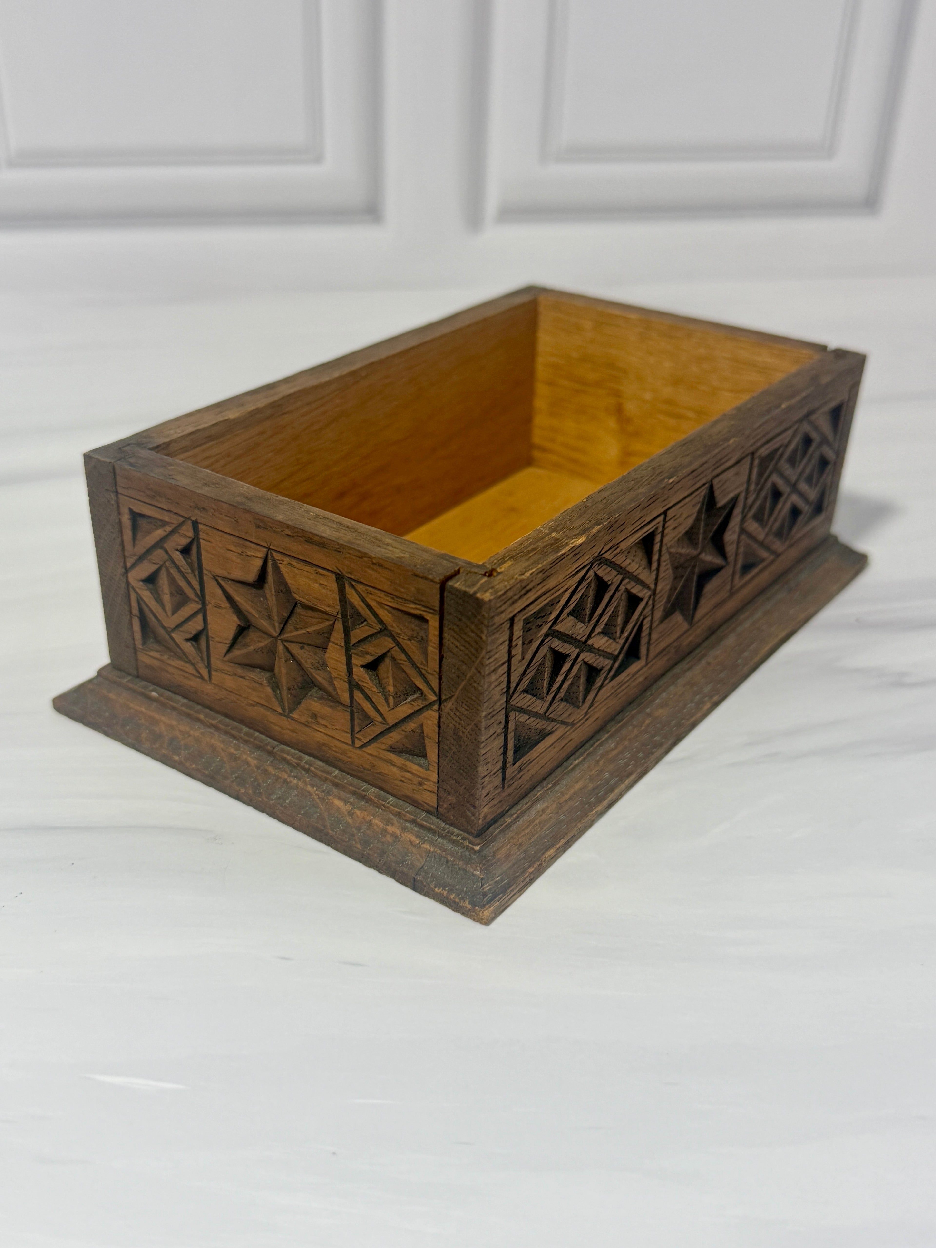 WWII US Army Transportation Corps Hand Carved Wood Box – North Africa 1944 Keepsake
