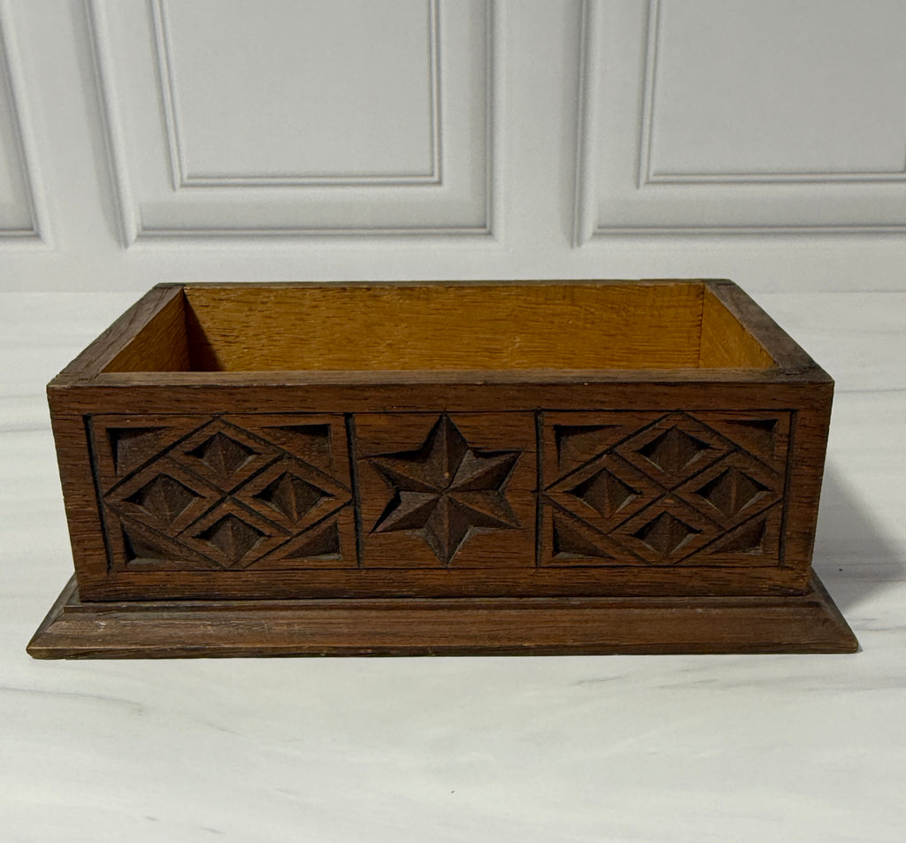 WWII US Army Transportation Corps Hand Carved Wood Box – North Africa 1944 Keepsake