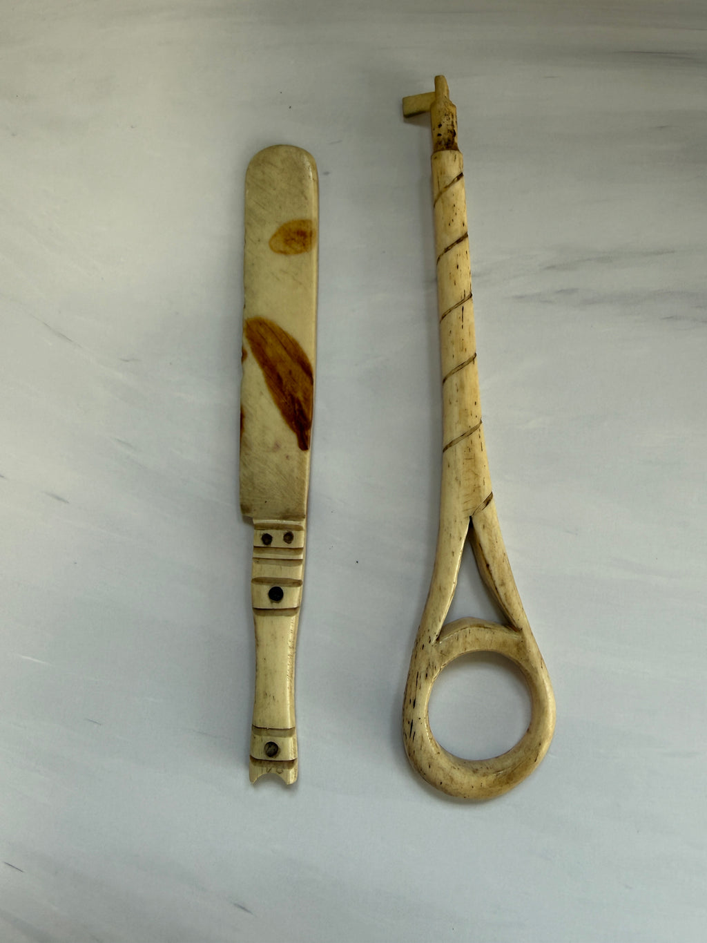 Hand-Carved Bone Art & Utility Tool Collection | WWII-Era Military Provenance