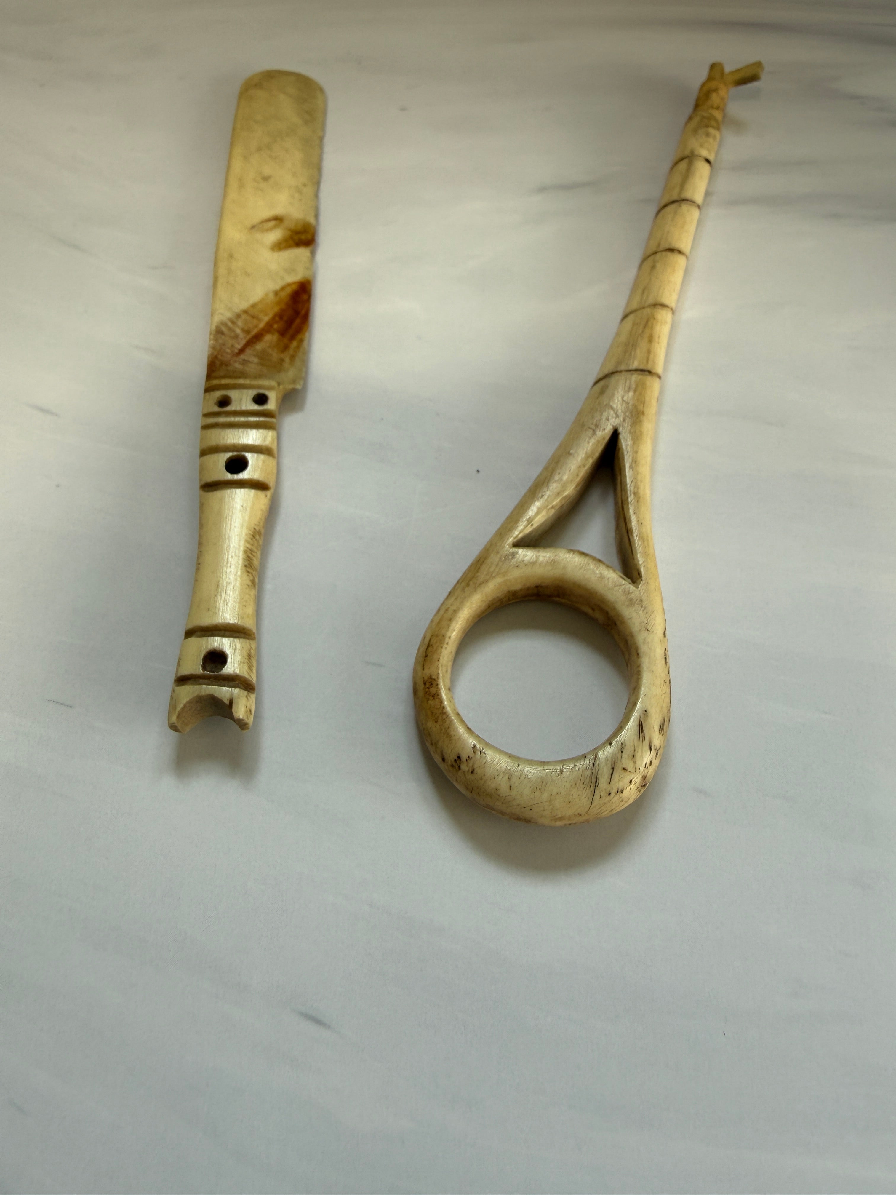 Hand-Carved Bone Art & Utility Tool Collection | WWII-Era Military Provenance