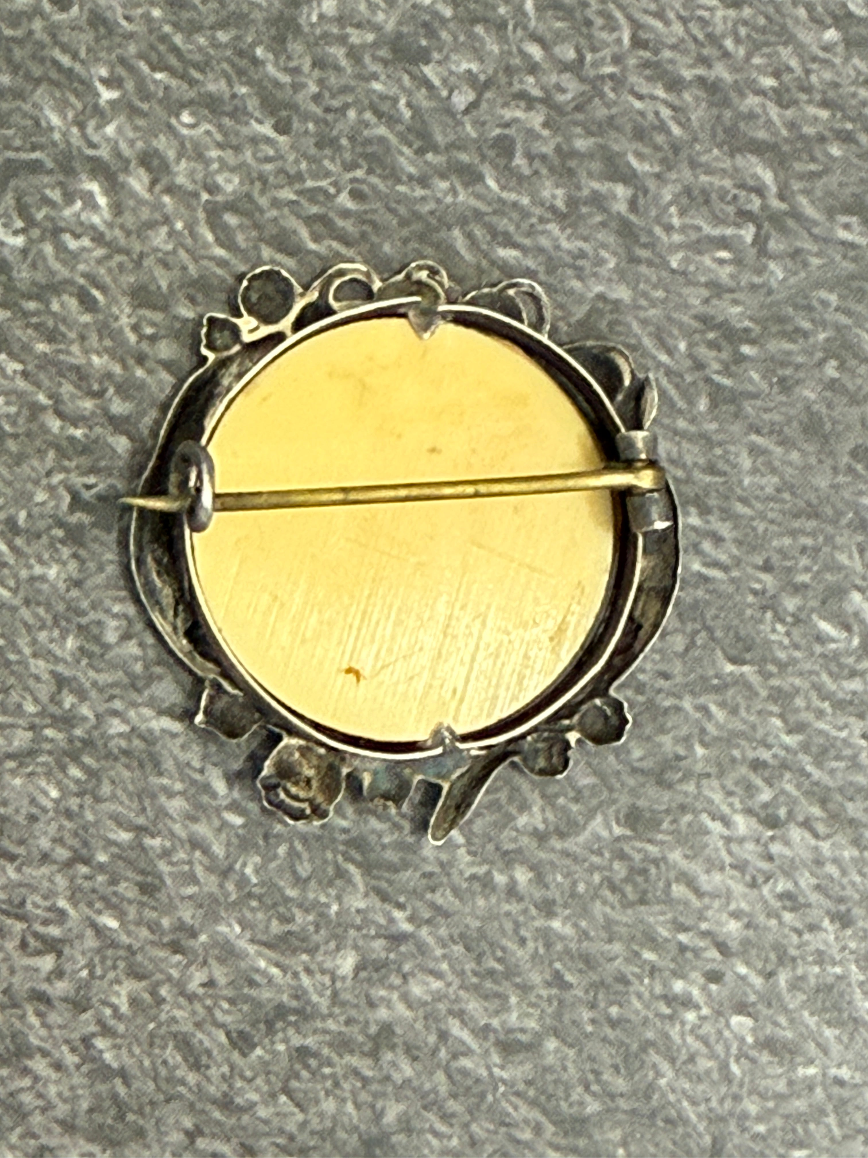 WWI French Sweetheart Brooch with Soldier Portrait – Lily of the Valley – Documented Example