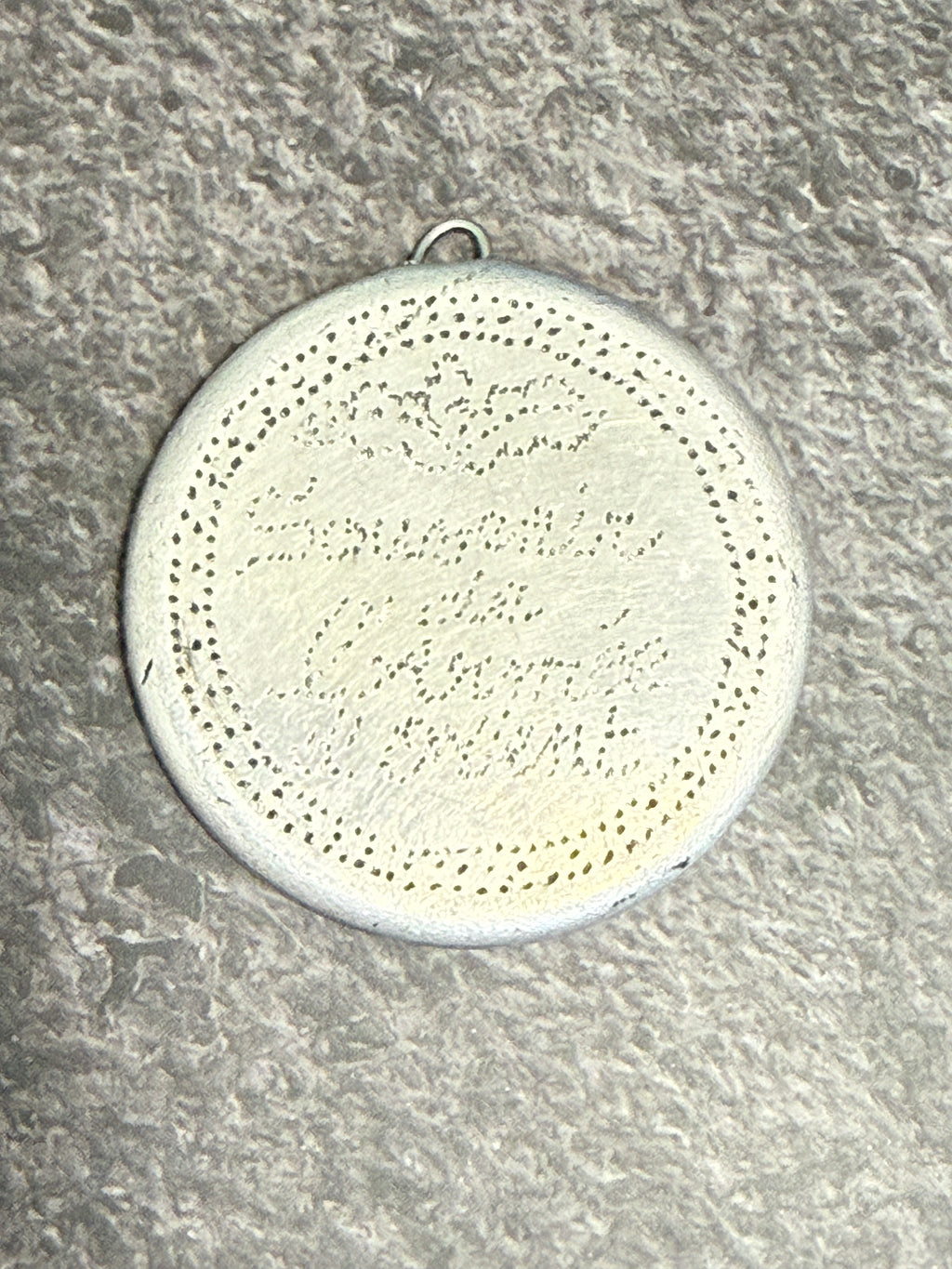 WWI French Soldier Portrait Aluminum Trench Art Pendant – "Souvenir de l'Armée d'Orient"
