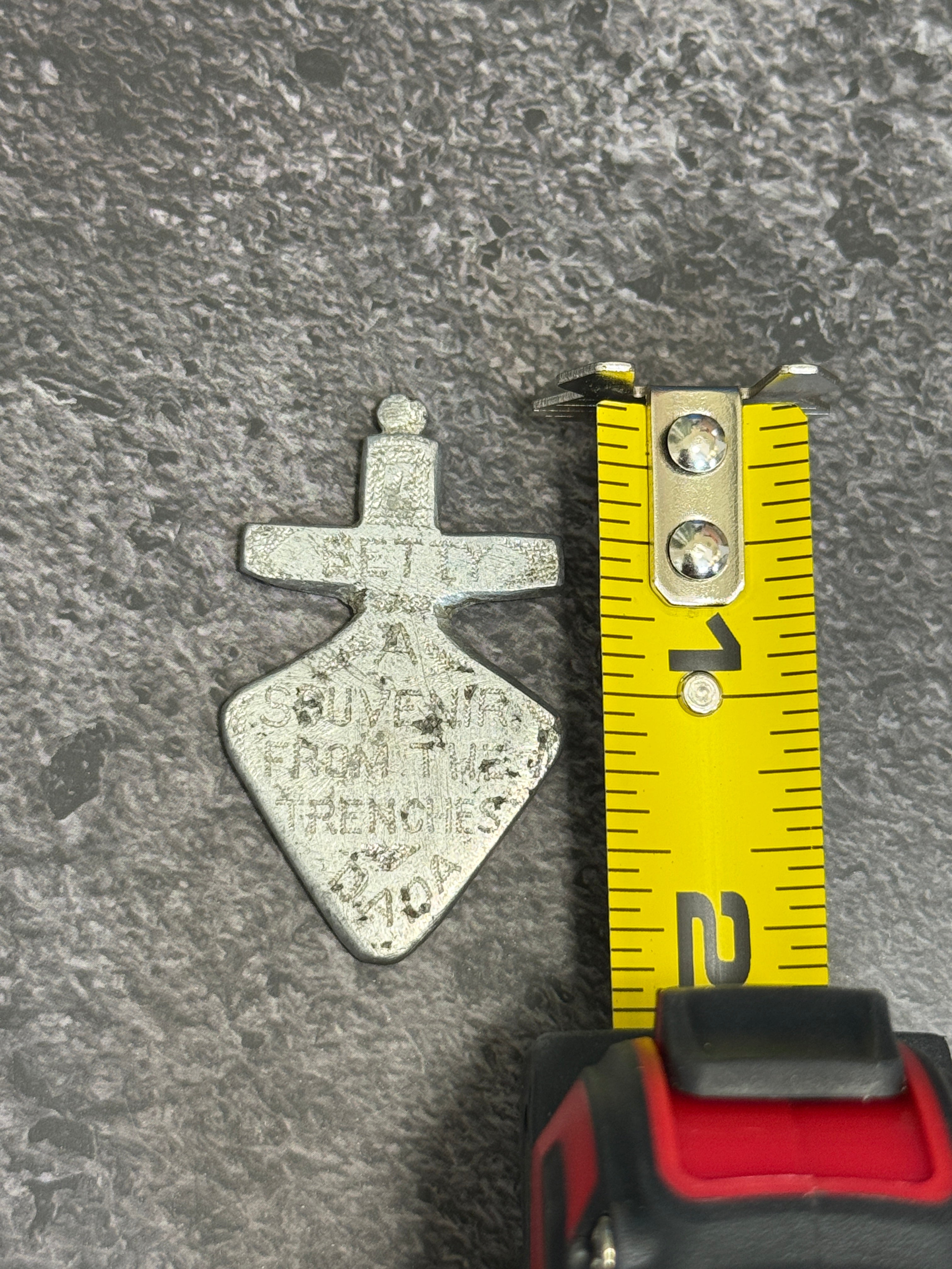 WWI Trench Art Aluminum Pendant – "Betty" Personalized Souvenir From the Trenches "DADA"