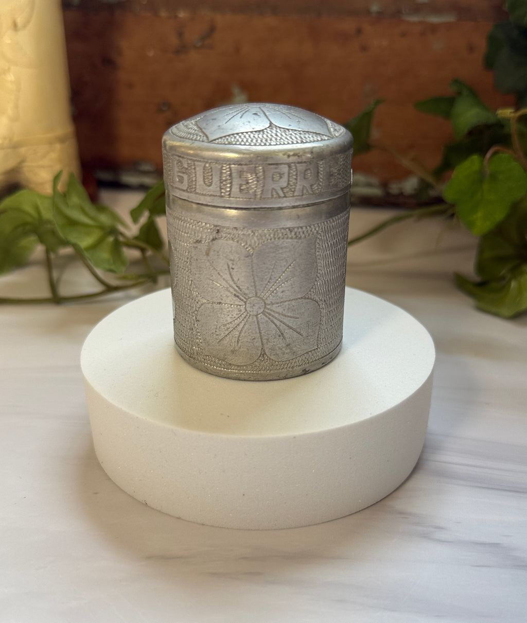 WWII Belgian Aluminum Trench Art Treasure Box | Engraved "Guerre" & "Rita"