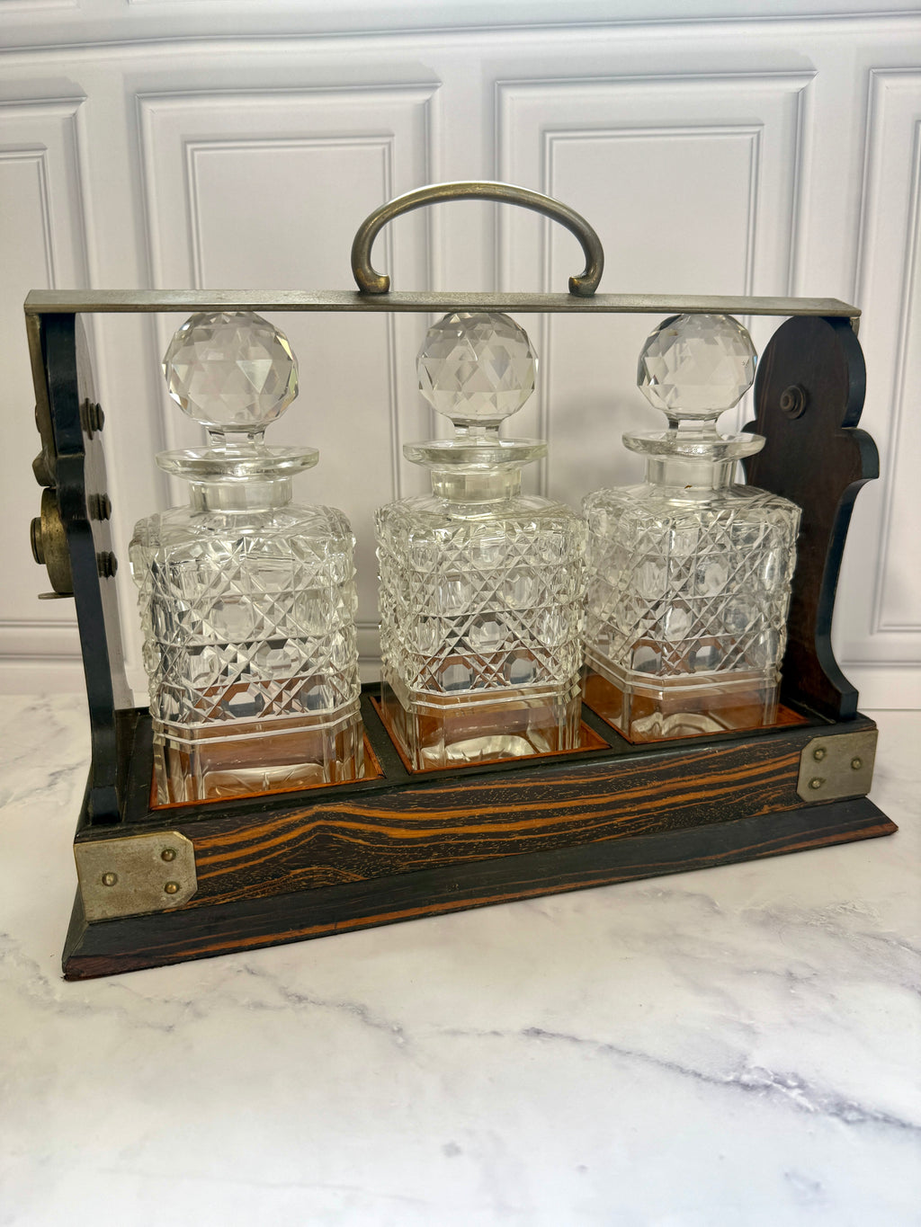 Antique Betjemann’s Patent Three-Bottle Tantalus | London