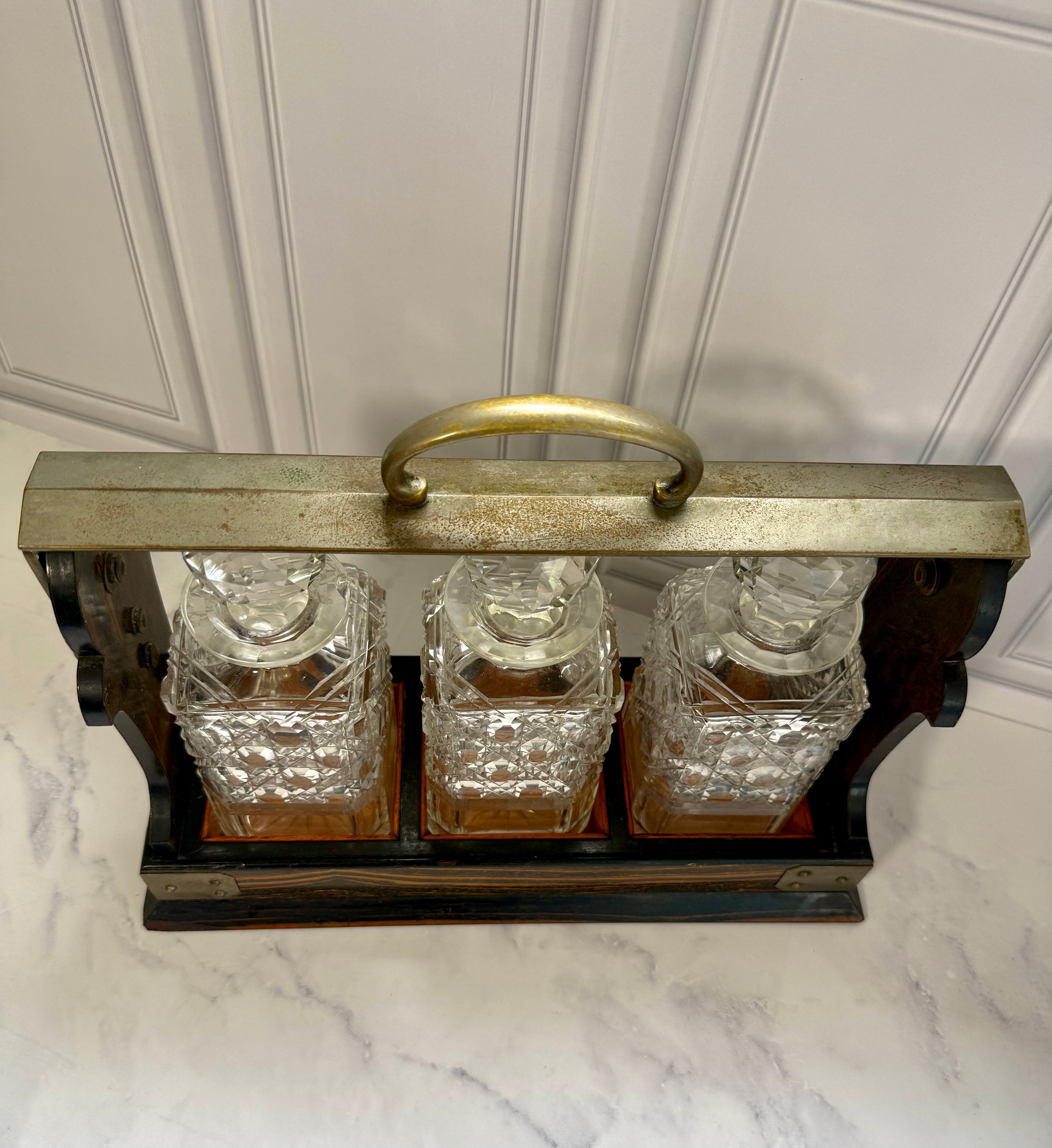 Antique Betjemann’s Patent Three-Bottle Tantalus | London