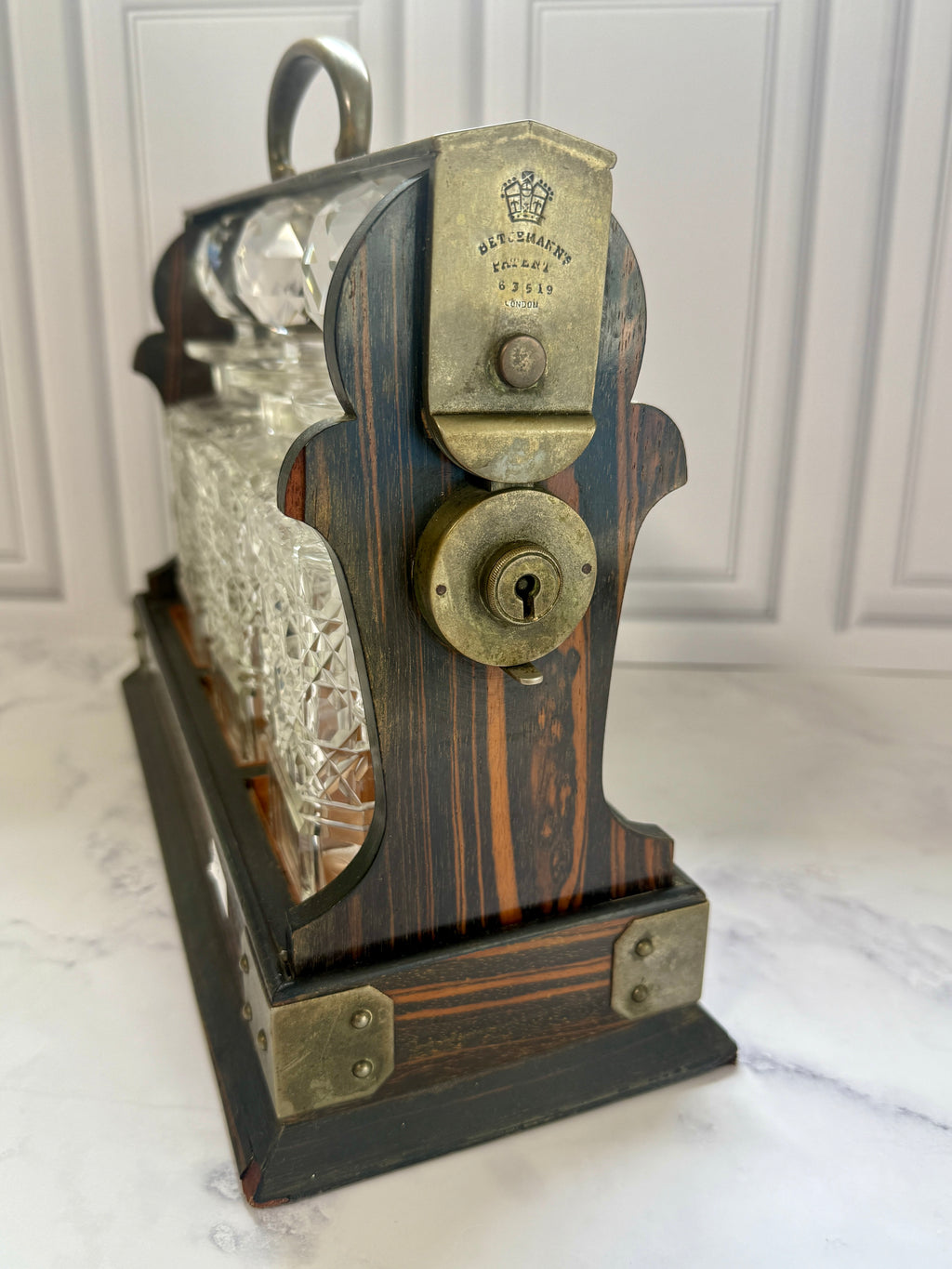 Antique Betjemann’s Patent Three-Bottle Tantalus | London