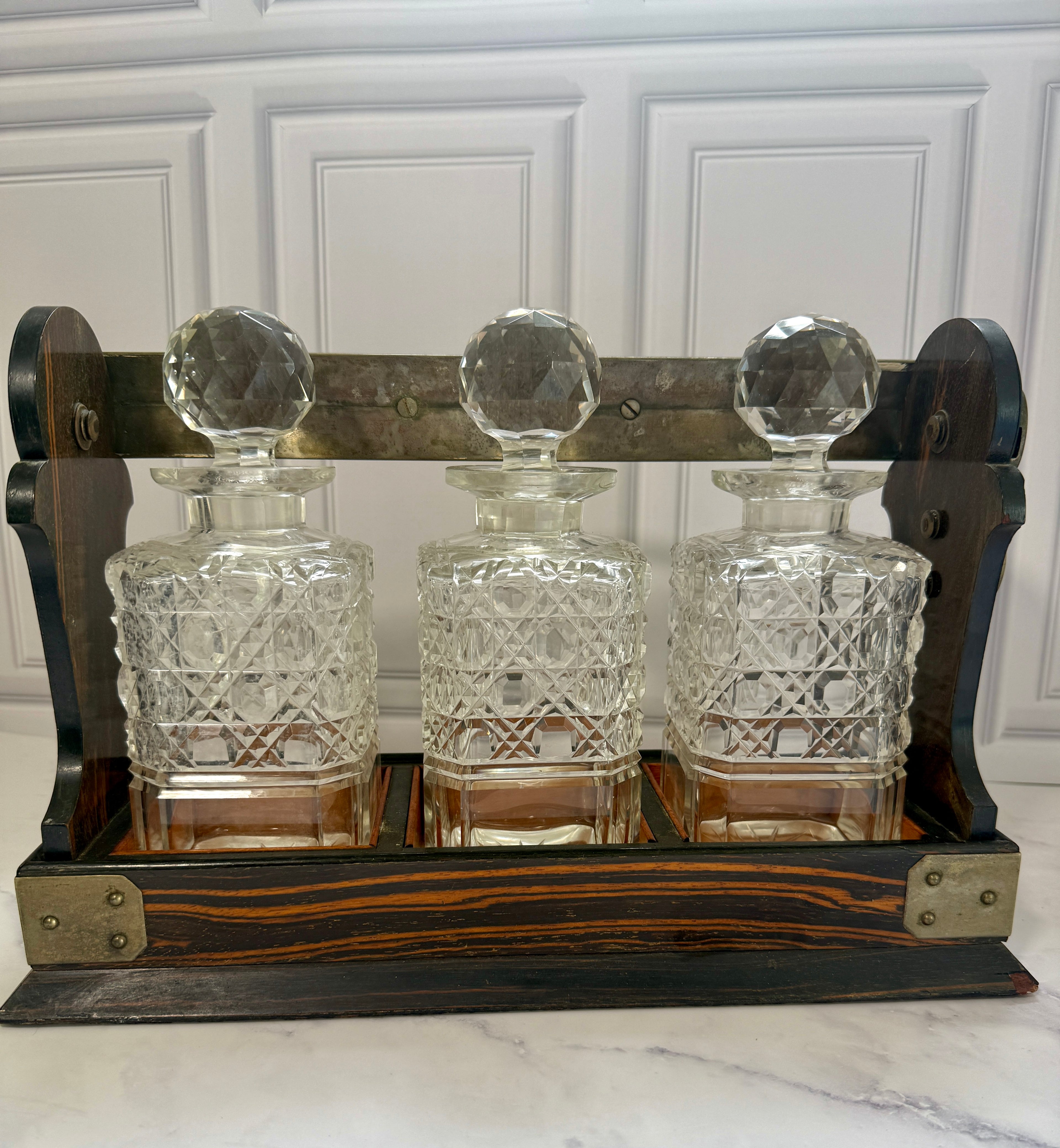 Antique Betjemann’s Patent Three-Bottle Tantalus | London