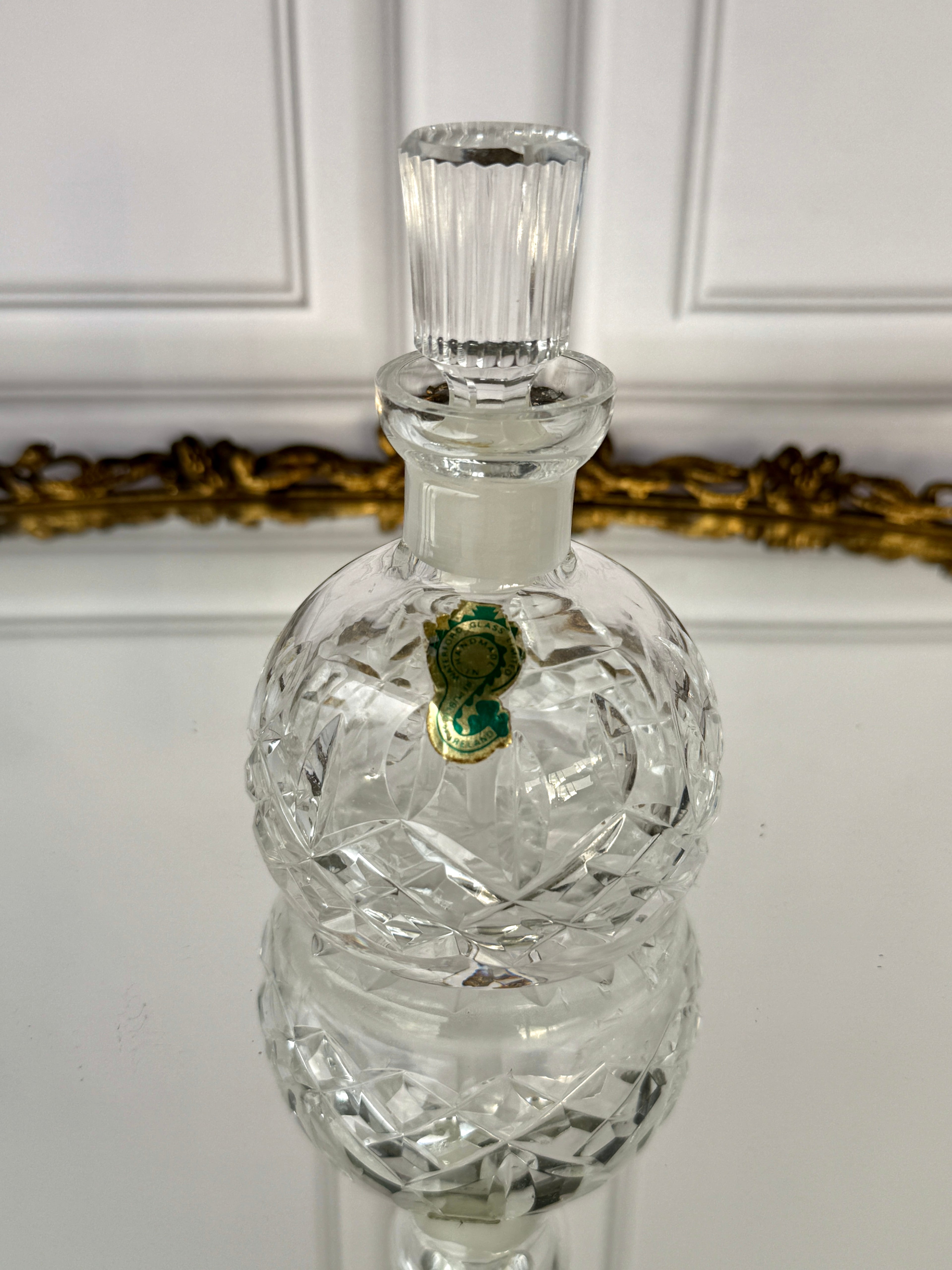 Vintage Waterford Crystal Perfume Bottle with Stopper – Original Ireland Label