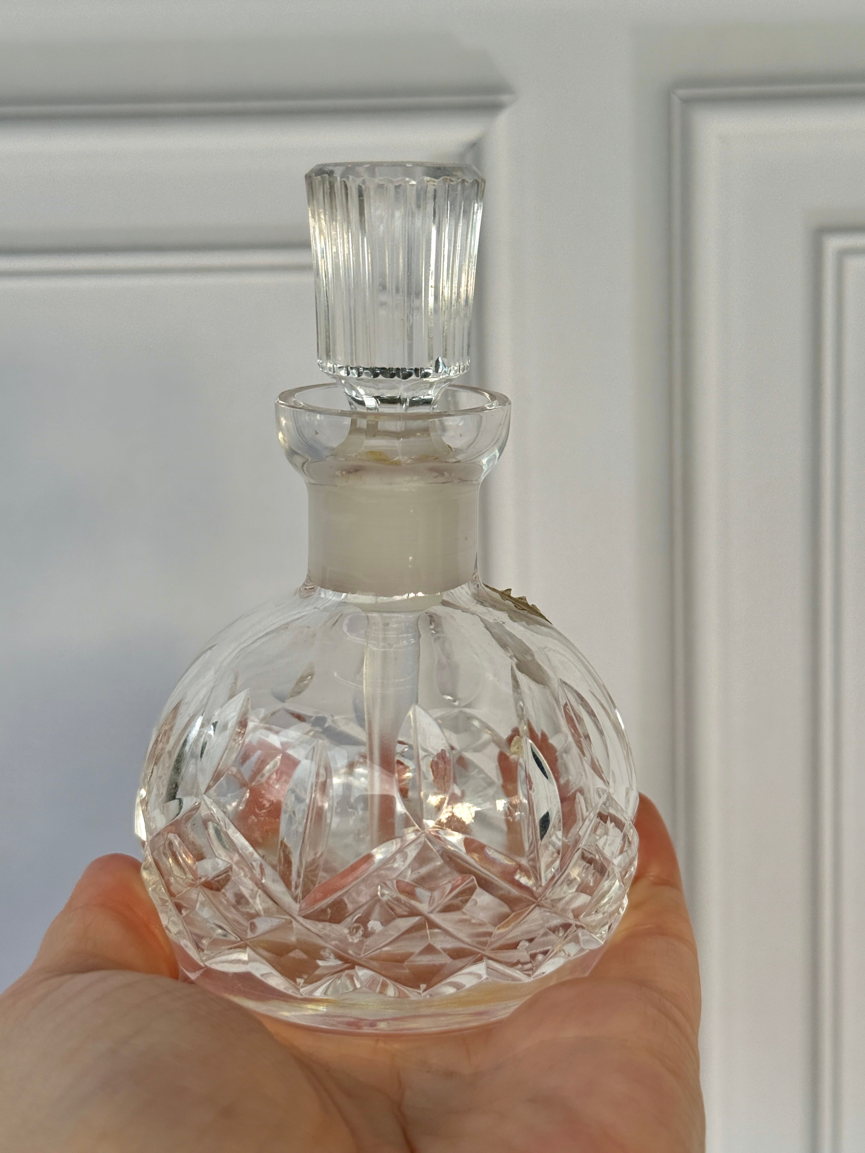 Vintage Waterford Crystal Perfume Bottle with Stopper – Original Ireland Label