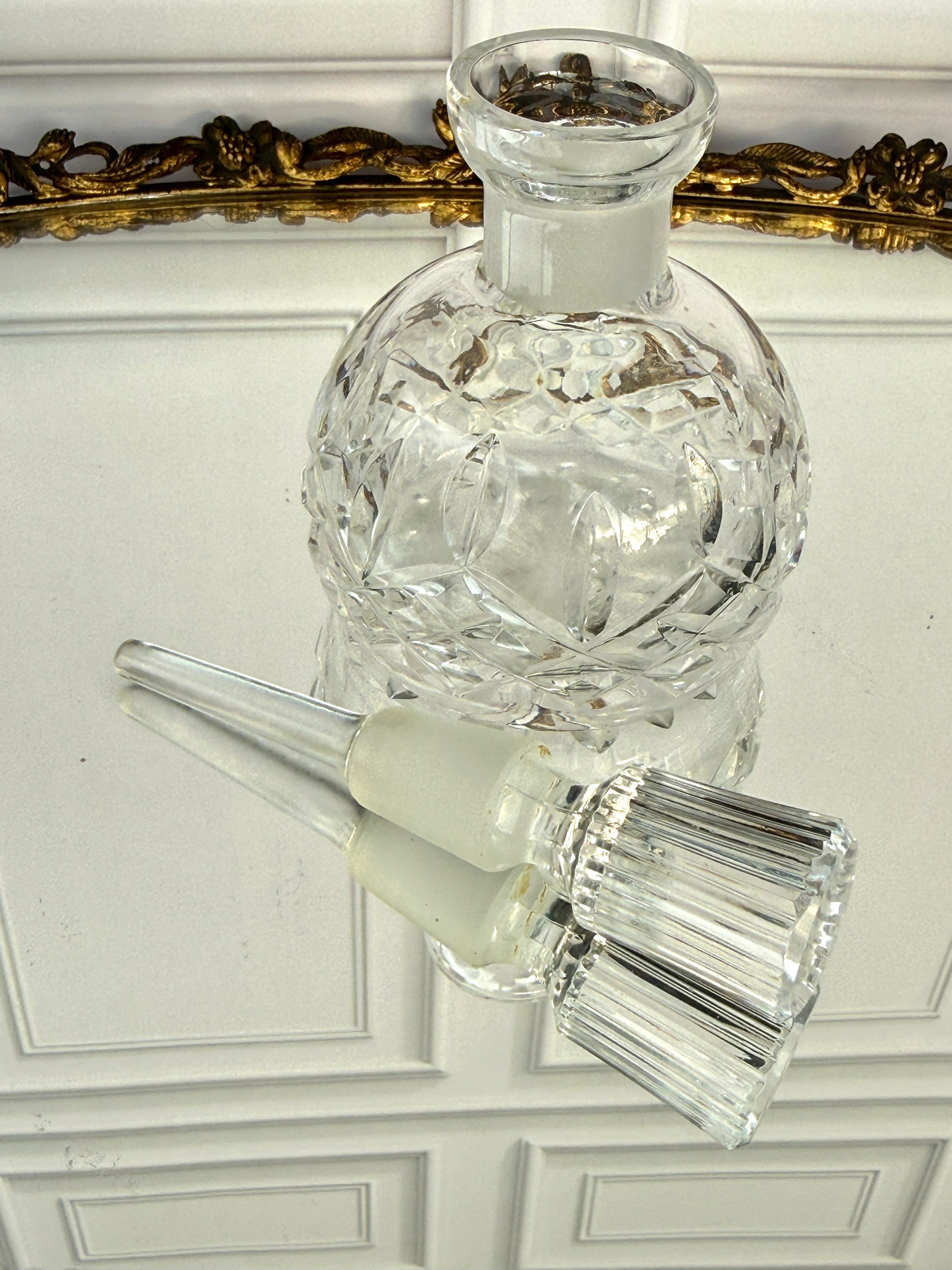 Vintage Waterford Crystal Perfume Bottle with Stopper – Original Ireland Label