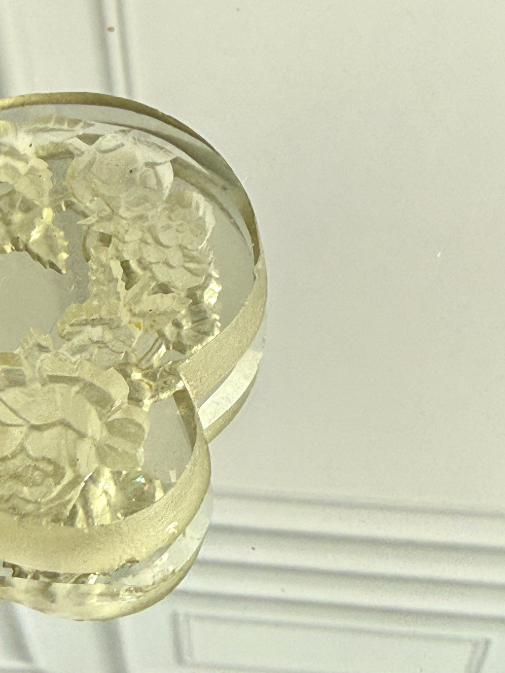 Vintage Cut Crystal Perfume Bottle with Monumental Floral Stopper – 6"