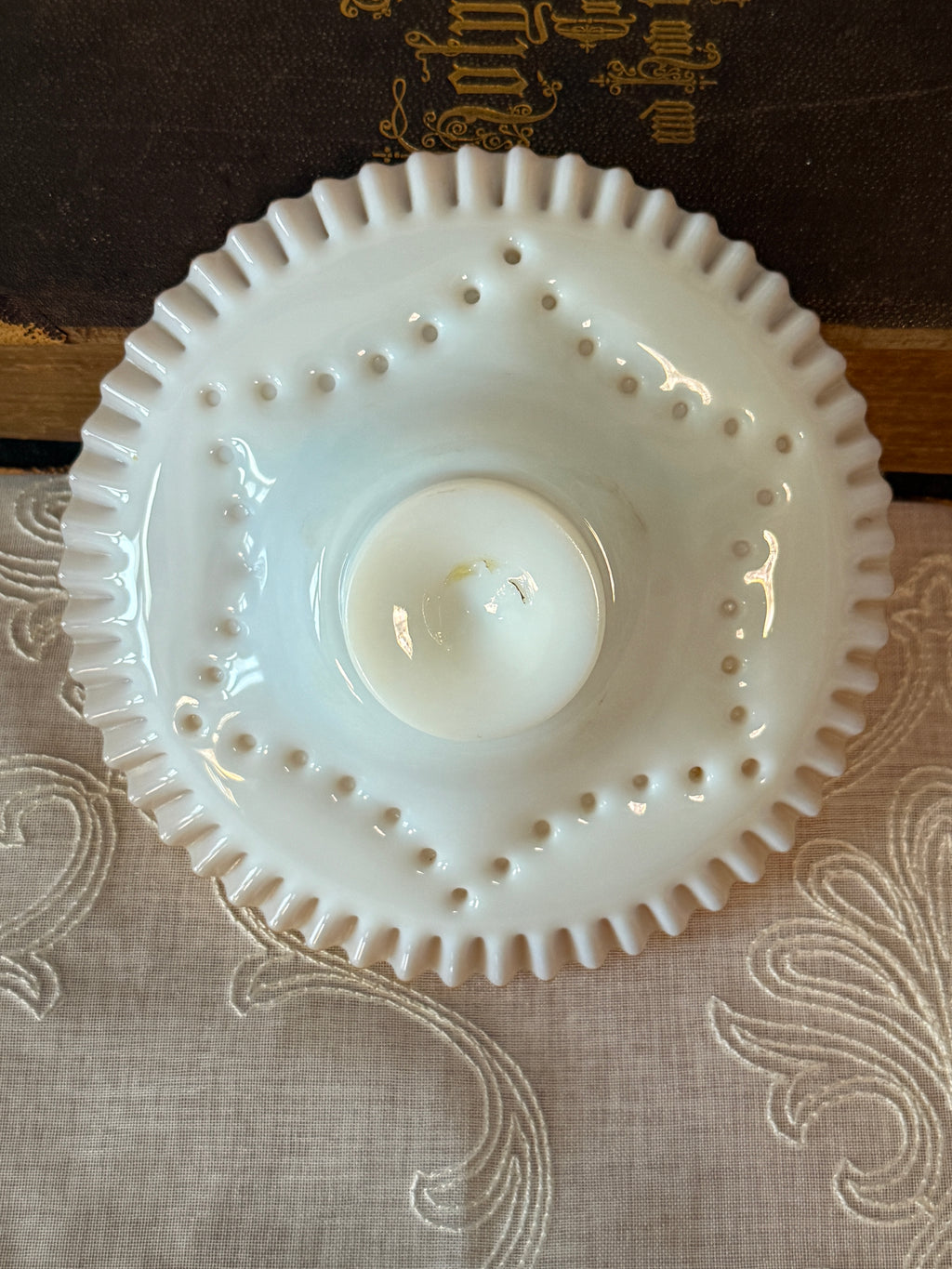 Vintage Pairpoint Figural Compote with Art Glass Bowl & Onyx Base
