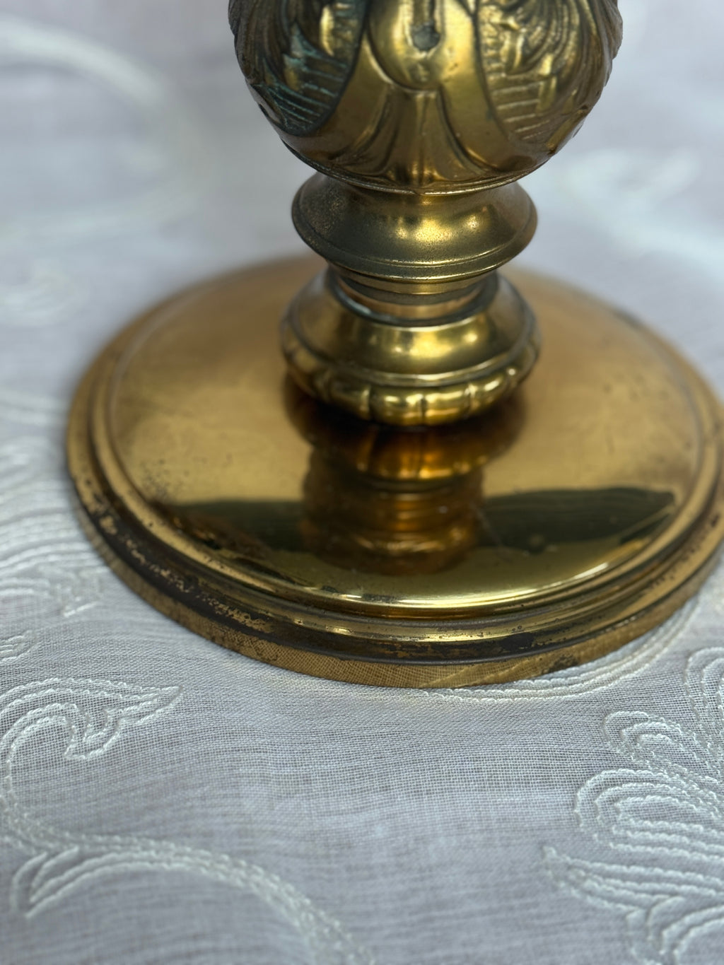 Vintage Heavy Brass Altar Candlesticks – Pair