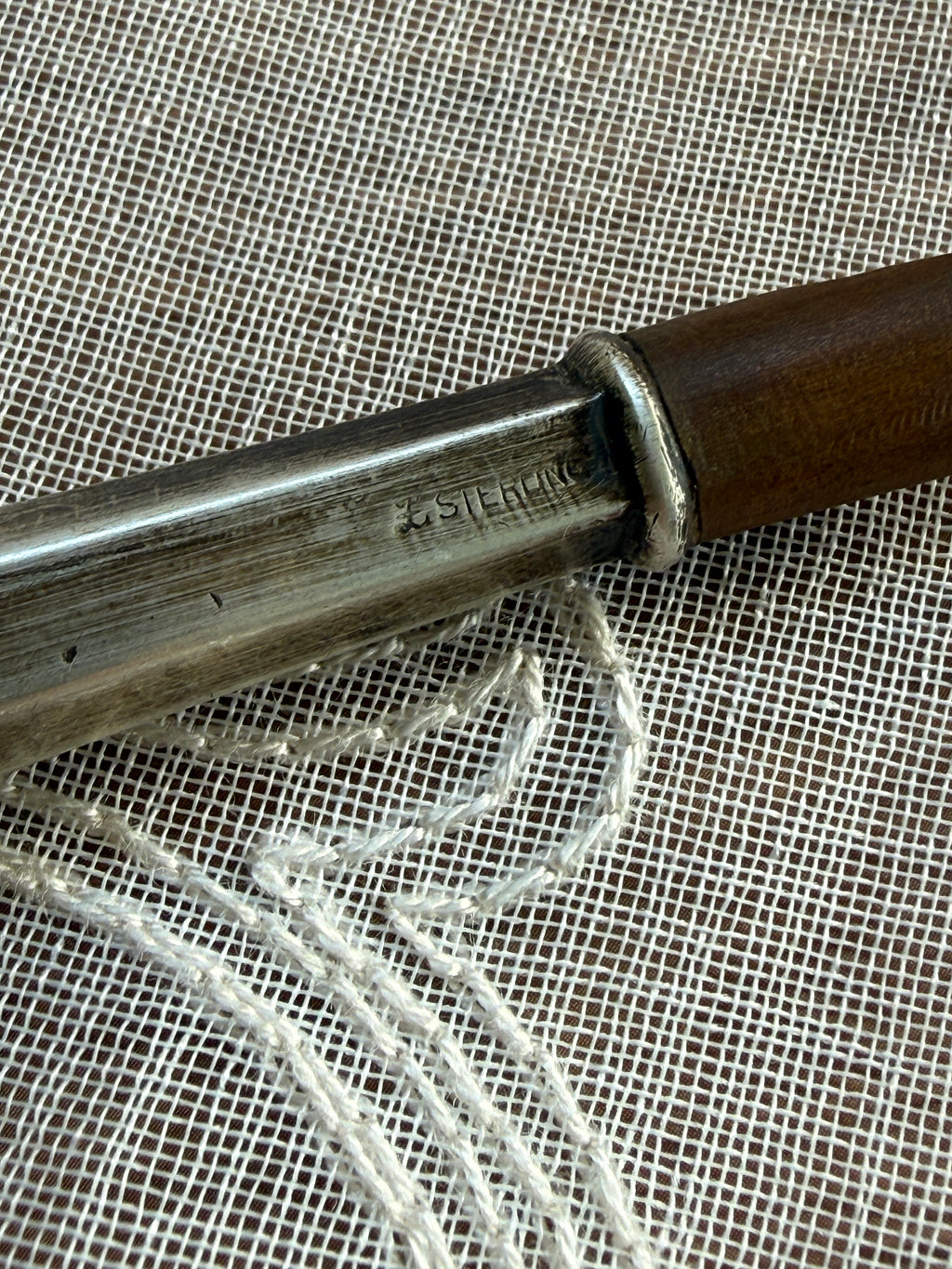 Antique Sterling Silver Parasol Handle – (A)