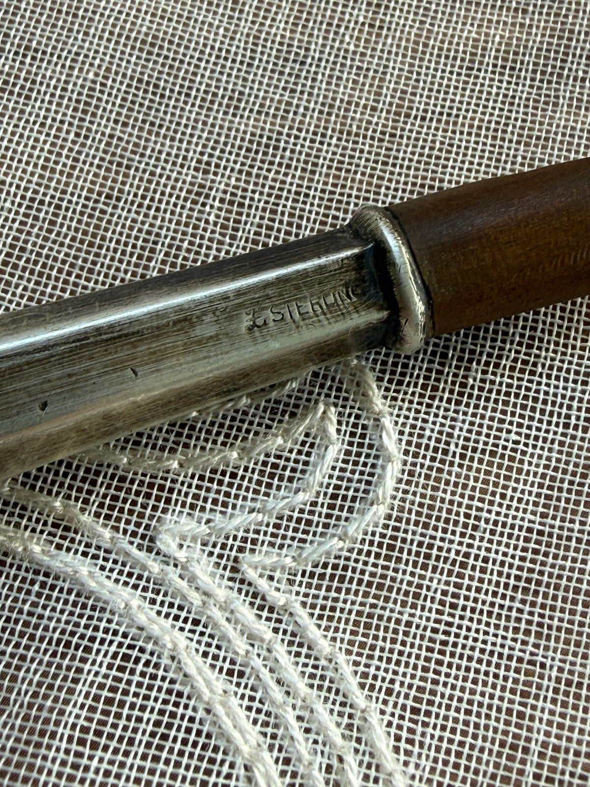 Antique Sterling Silver Parasol Handle – (A)