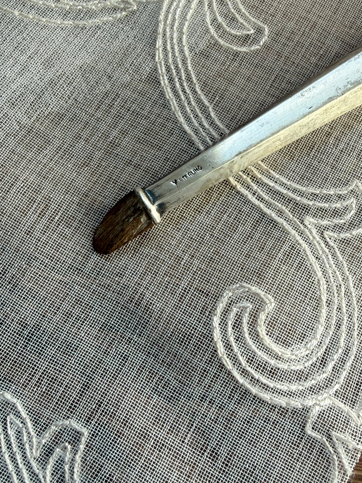 Antique Sterling Silver Parasol Handle – (B)