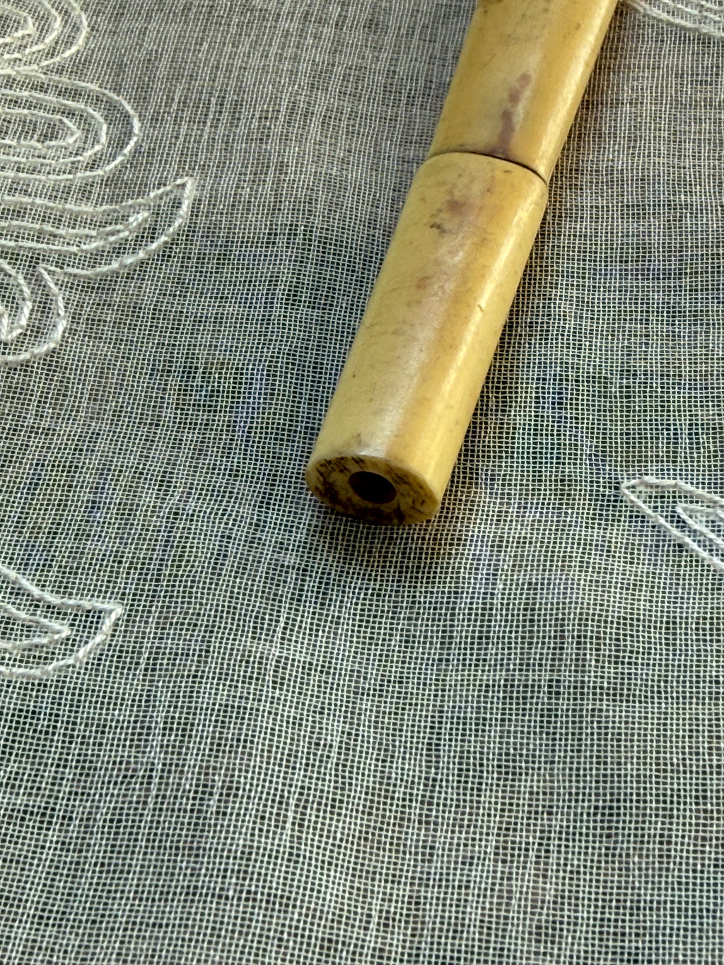 Antique Silver-Tone Parasol Handle – E