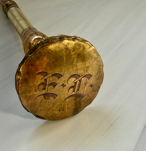 Antique K&H Mother-of-Pearl Parasol Handle with Monogram – A4
