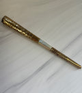 Antique Mother-of-Pearl Parasol Handle with Engraved Floral Metalwork – A5