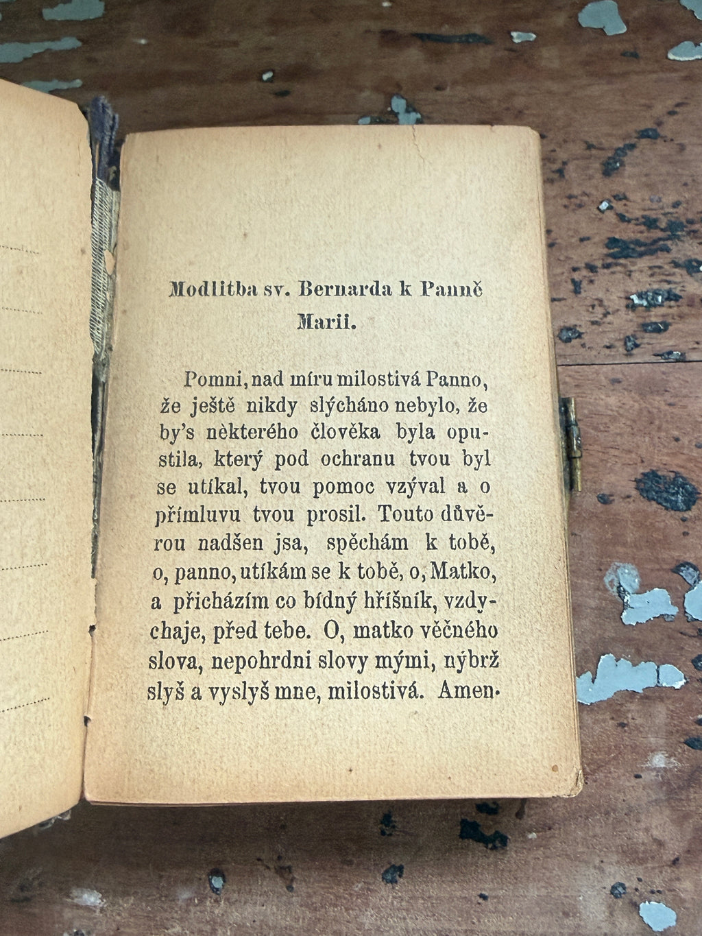 Czech Catholic Prayer Book with Ornate Cover & Tucked-In Keepsakes
