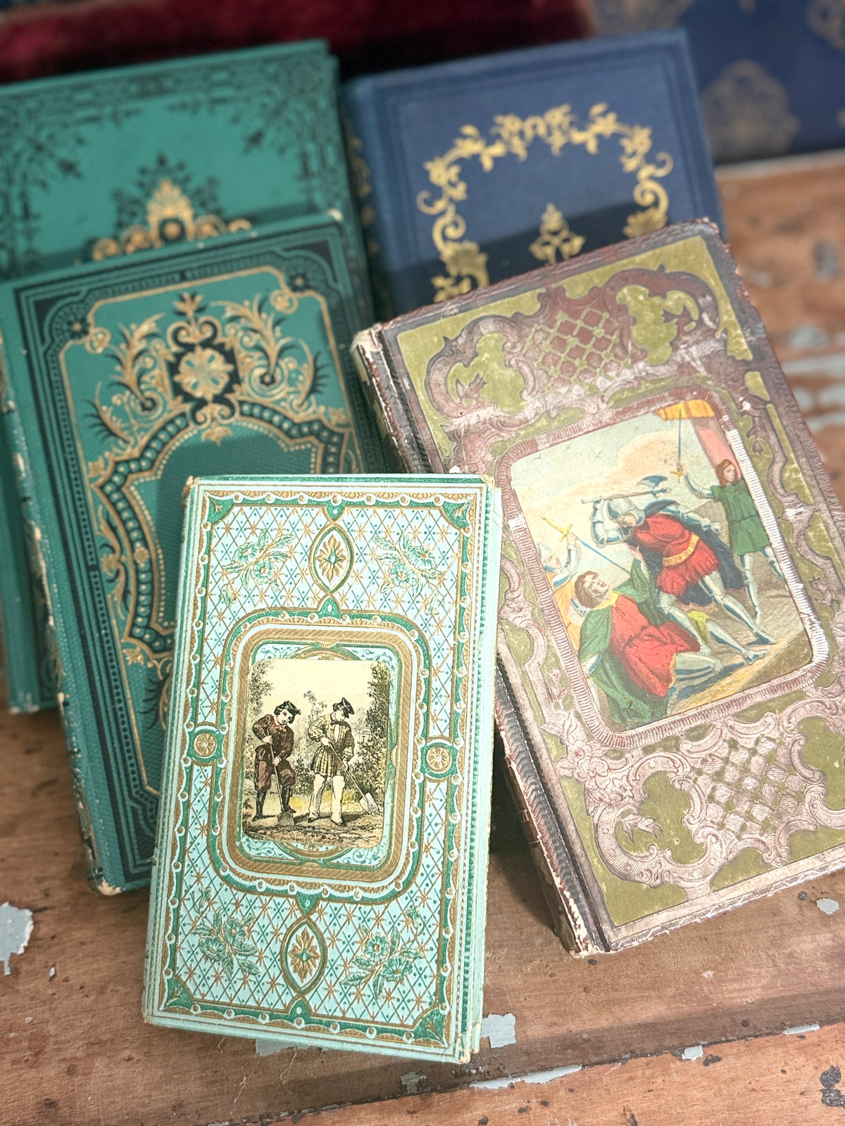 1876 Eustache by Christophe Schmid | French Green & Gilt Cartonnage Book | Free US Shipping