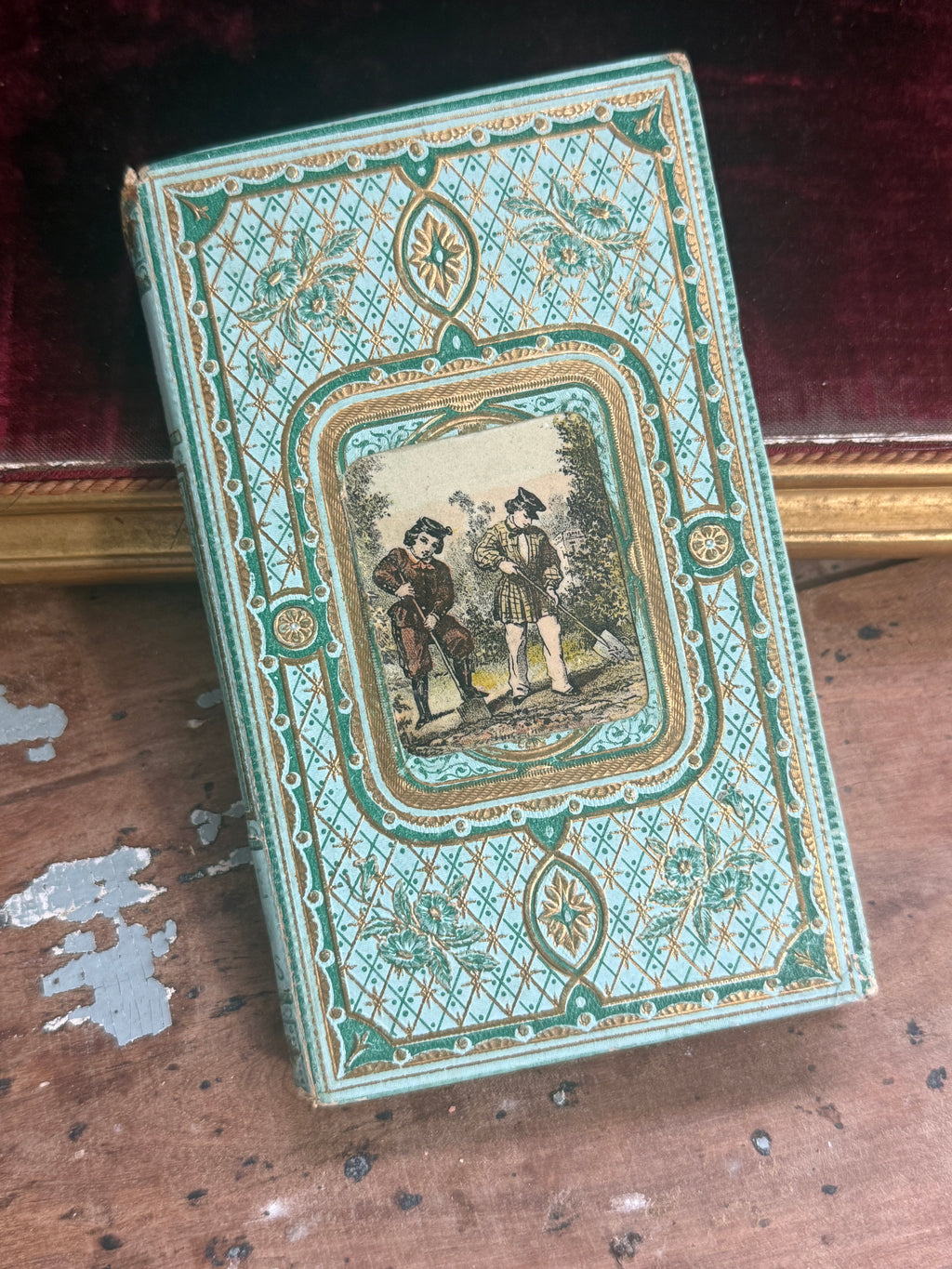 1876 Eustache by Christophe Schmid | French Green & Gilt Cartonnage Book | Free US Shipping