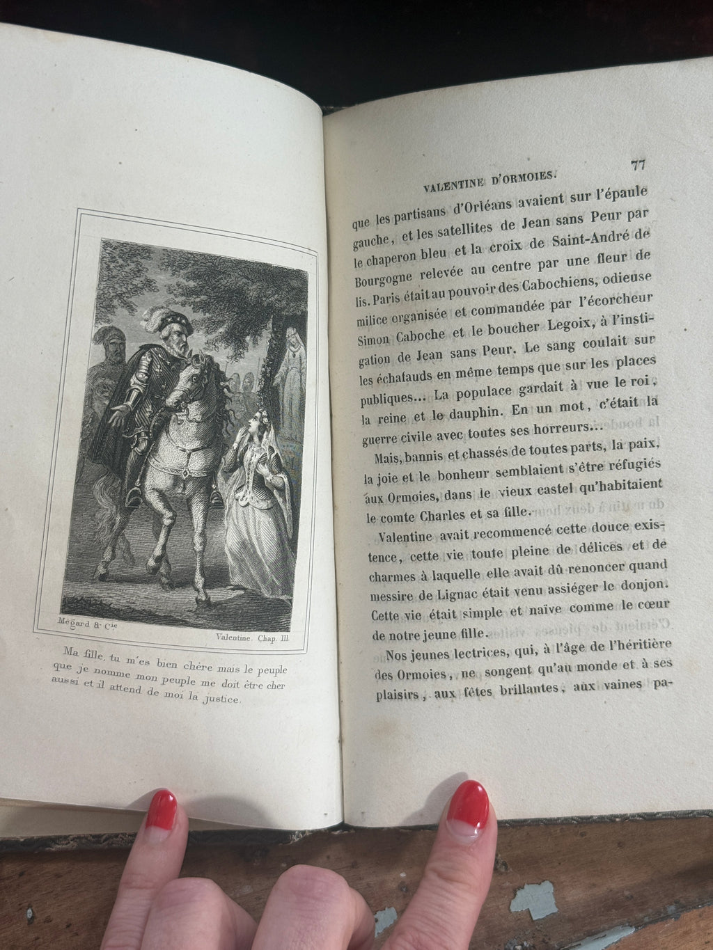 1858 Valentine d’Ormoies | French Olive Velvet Decorative Book | Free US Shipping