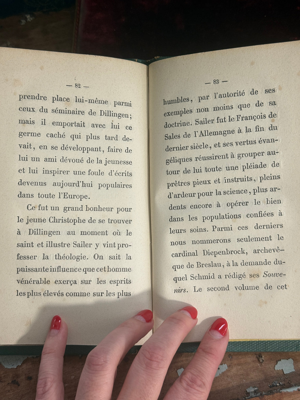 1880 Vie du chanoine Schmid | French Green & Gilt Cartonnage Book | Free US Shipping