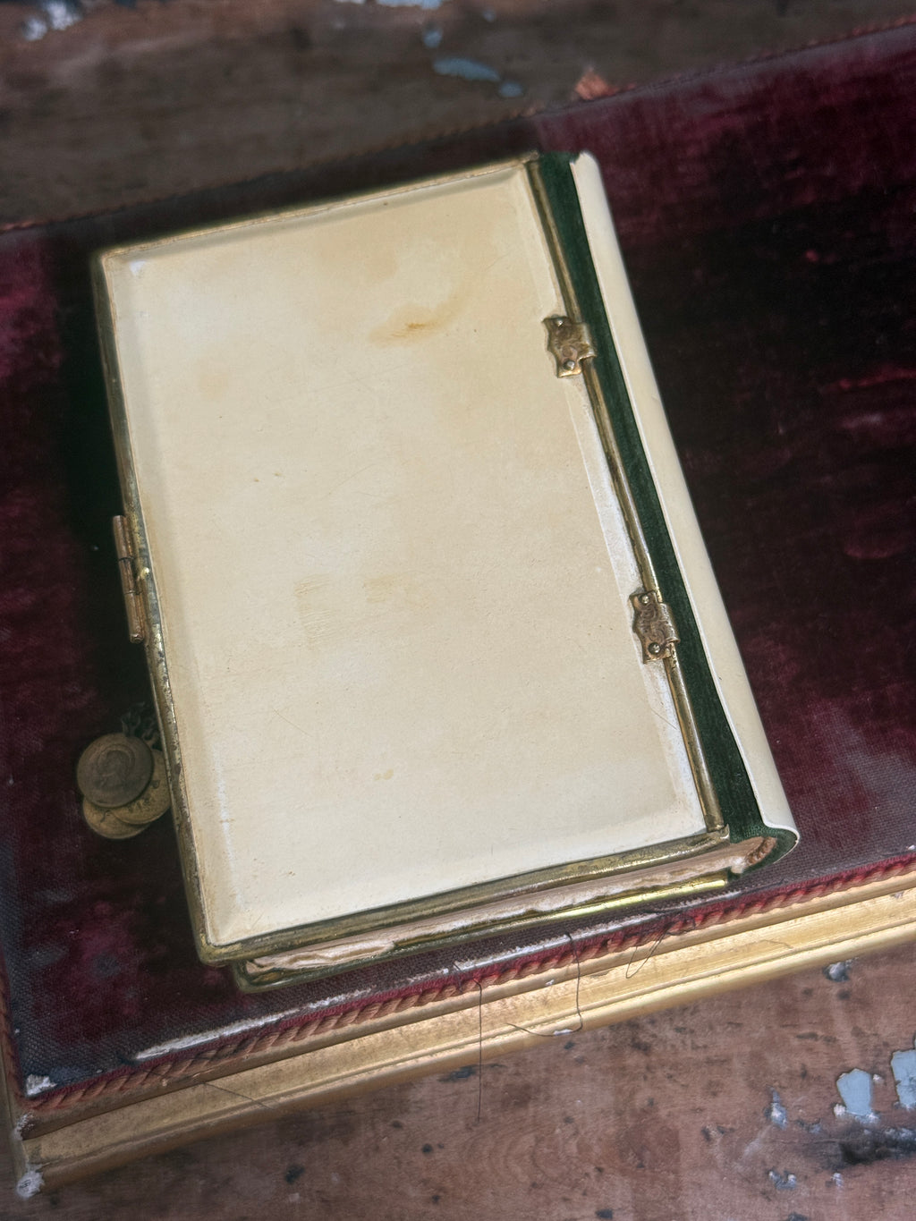 Antique Croatian Prayer Book With Angels, Clasp, and Devotional Medals