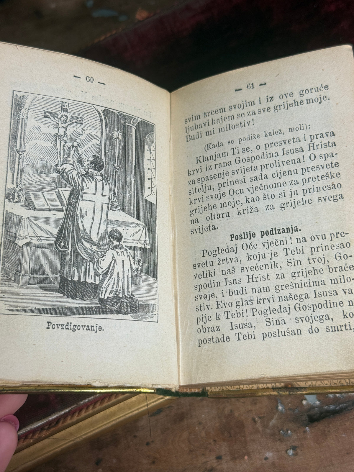 Antique Croatian Prayer Book With Angels, Clasp, and Devotional Medals