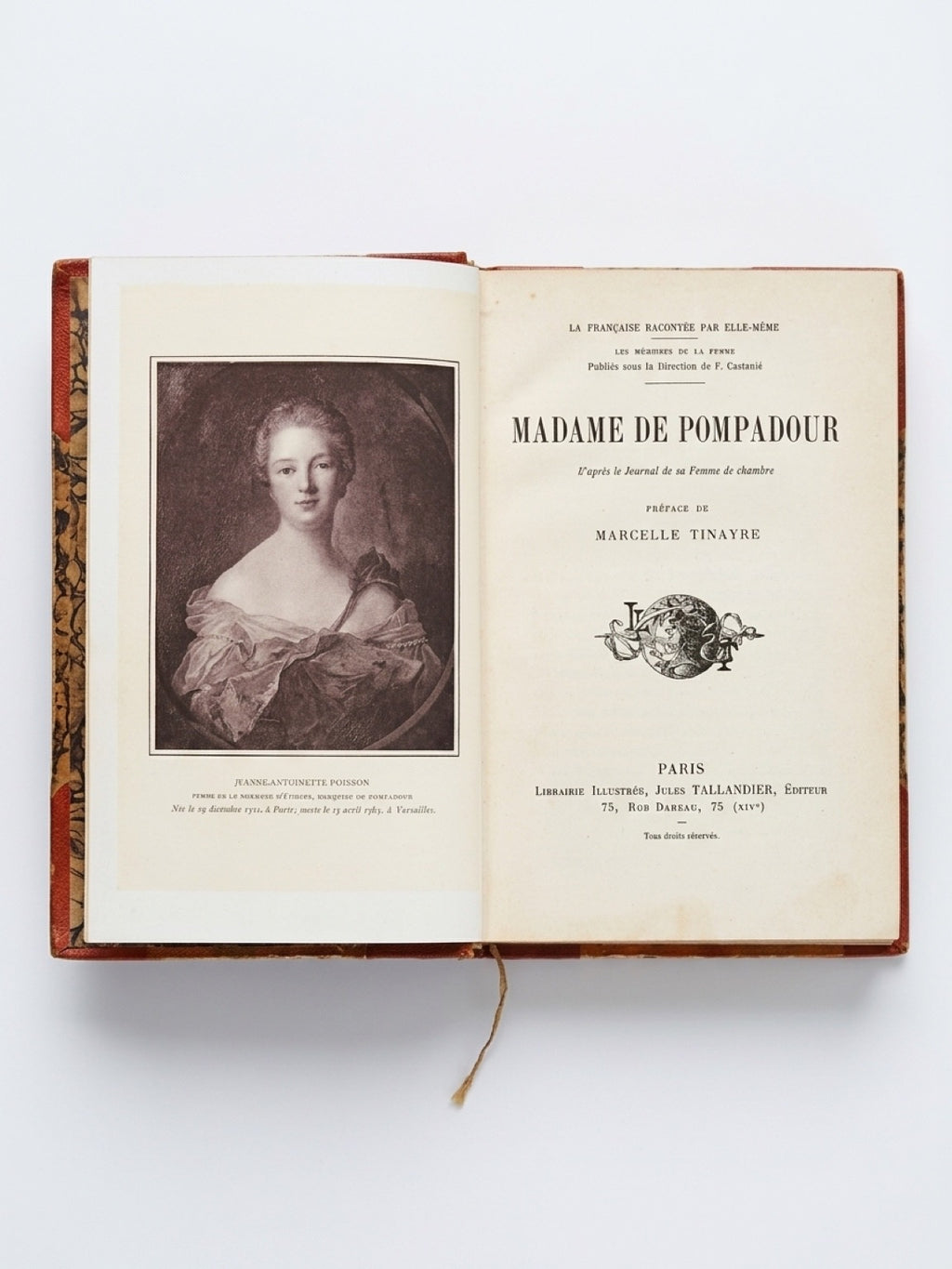 1910 Madame de Pompadour | Illustrated French Half Leather Bound Book | Paris Edition