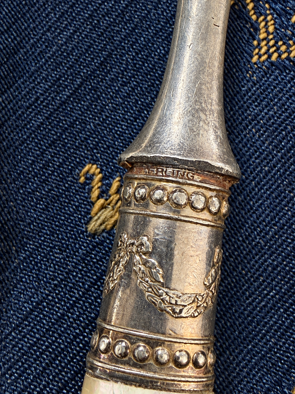 Mother-of-Pearl Flatware with Sterling-Marked Fittings
