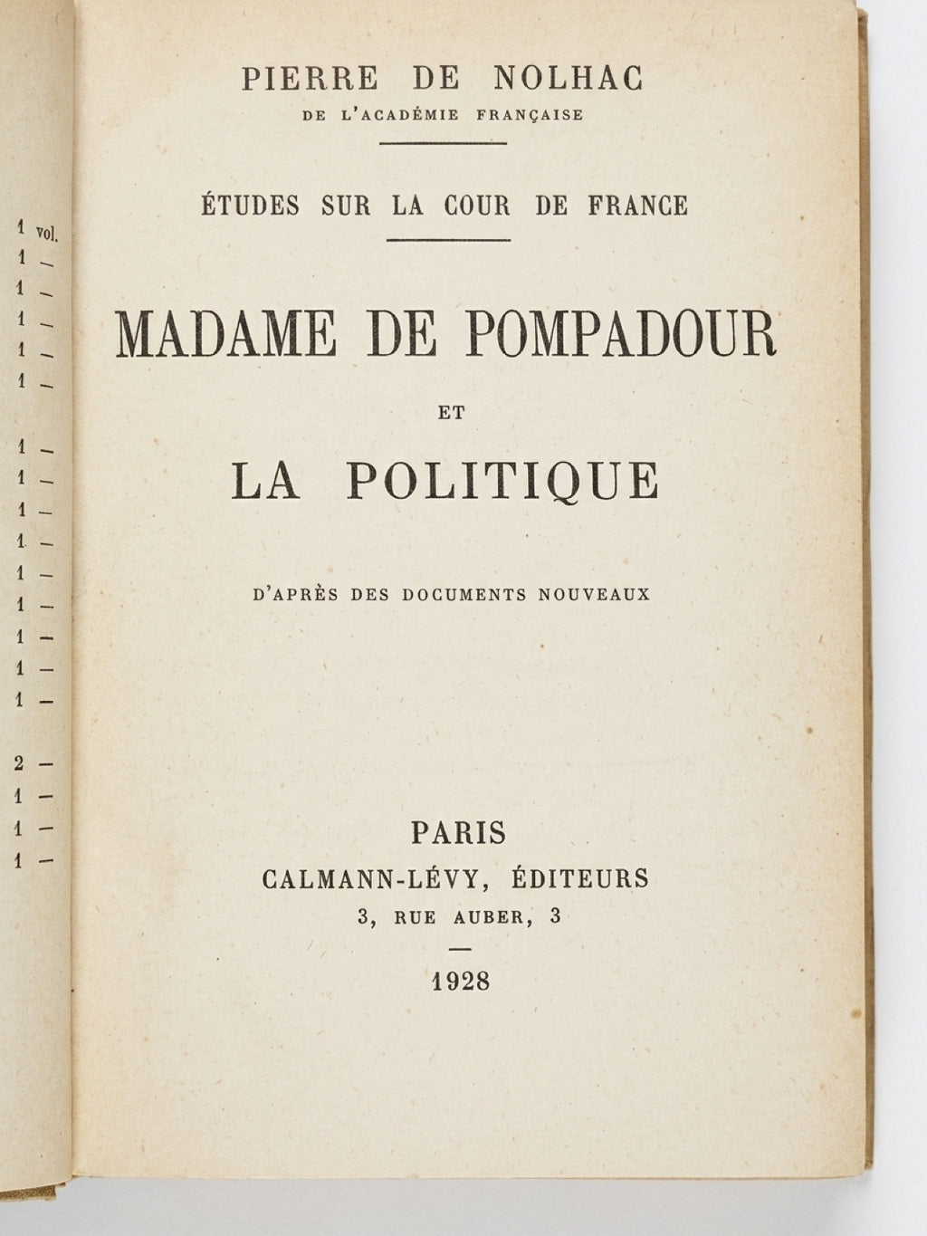 1928 Madame de Pompadour et la Politique | Pierre de Nolhac | French Half Leather Bound Book