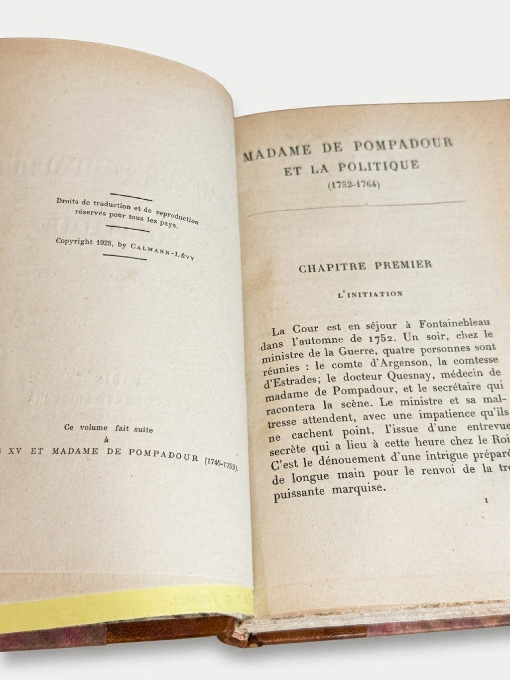 1928 Madame de Pompadour et la Politique | Pierre de Nolhac | French Half Leather Bound Book