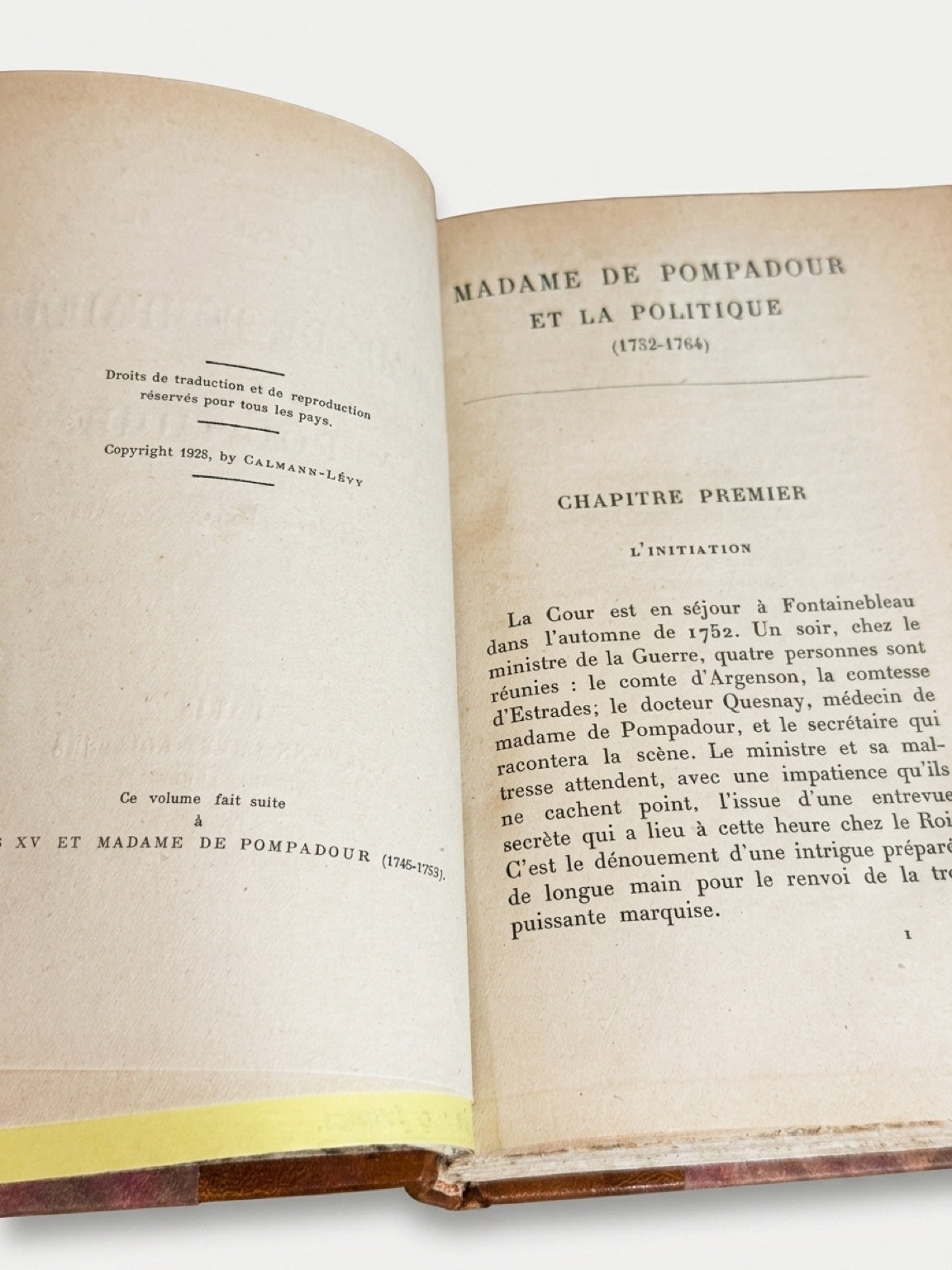 1928 Madame de Pompadour et la Politique | Pierre de Nolhac | French Half Leather Bound Book