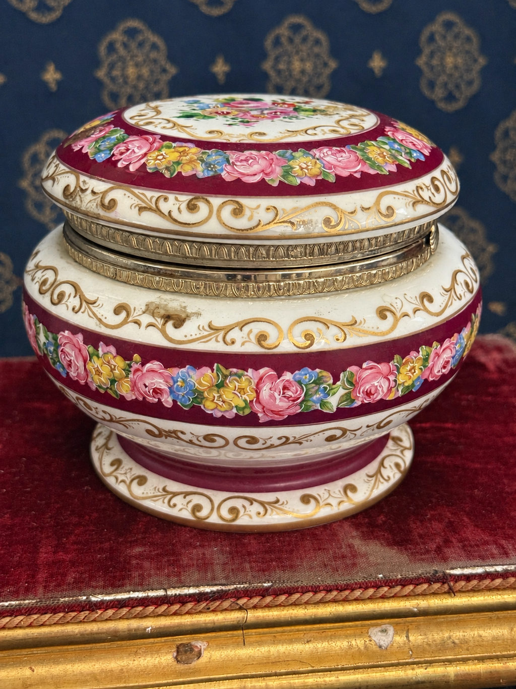ACE Decor De Paris Floral Porcelain Hinged Box — Circa 1920s