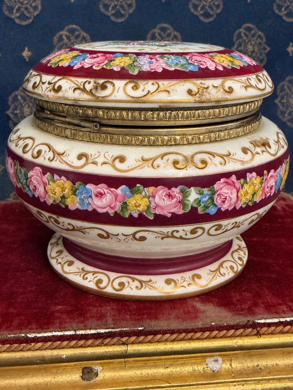 ACE Decor De Paris Floral Porcelain Hinged Box — Circa 1920s