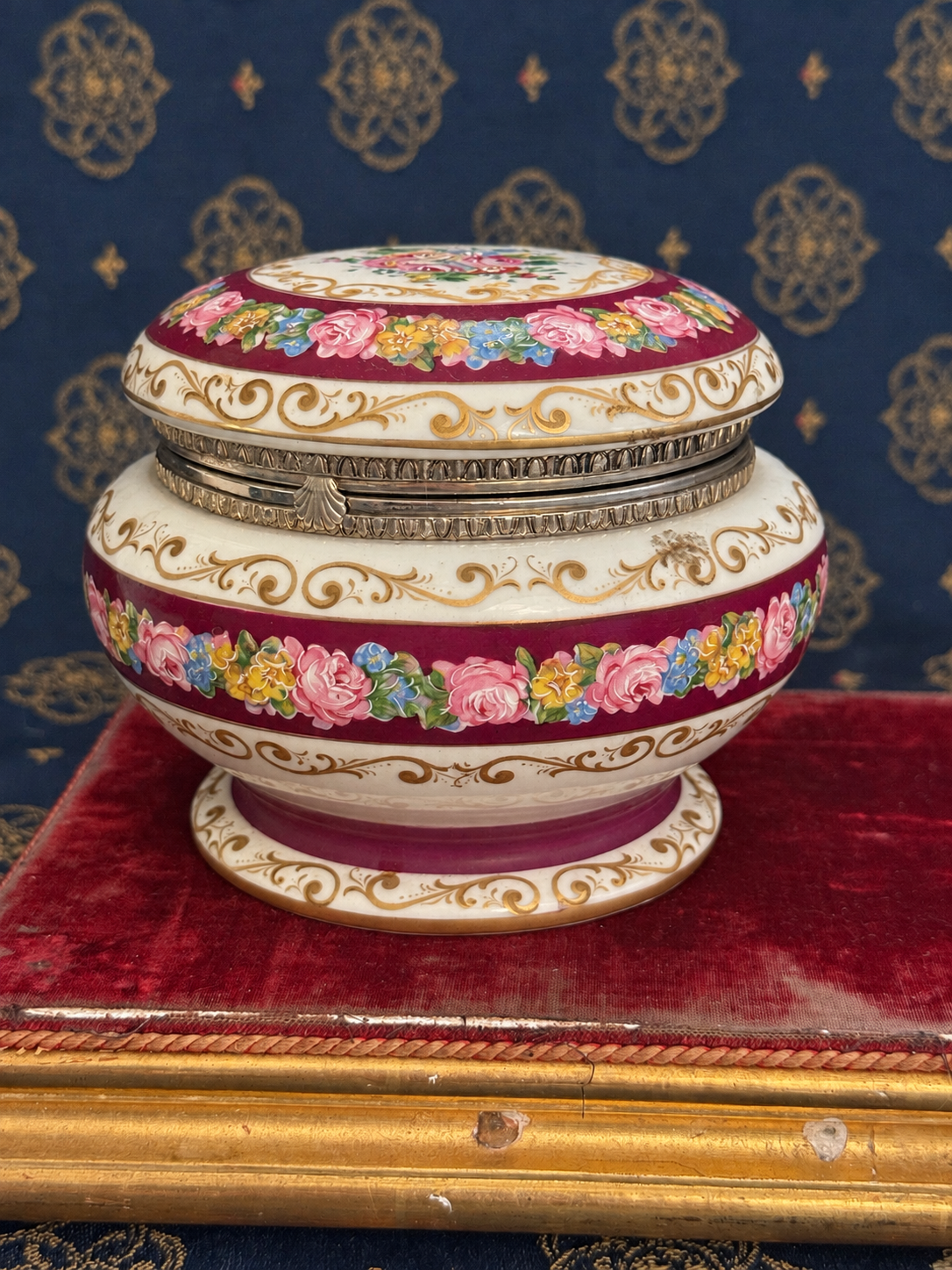 ACE Decor De Paris Floral Porcelain Hinged Box — Circa 1920s
