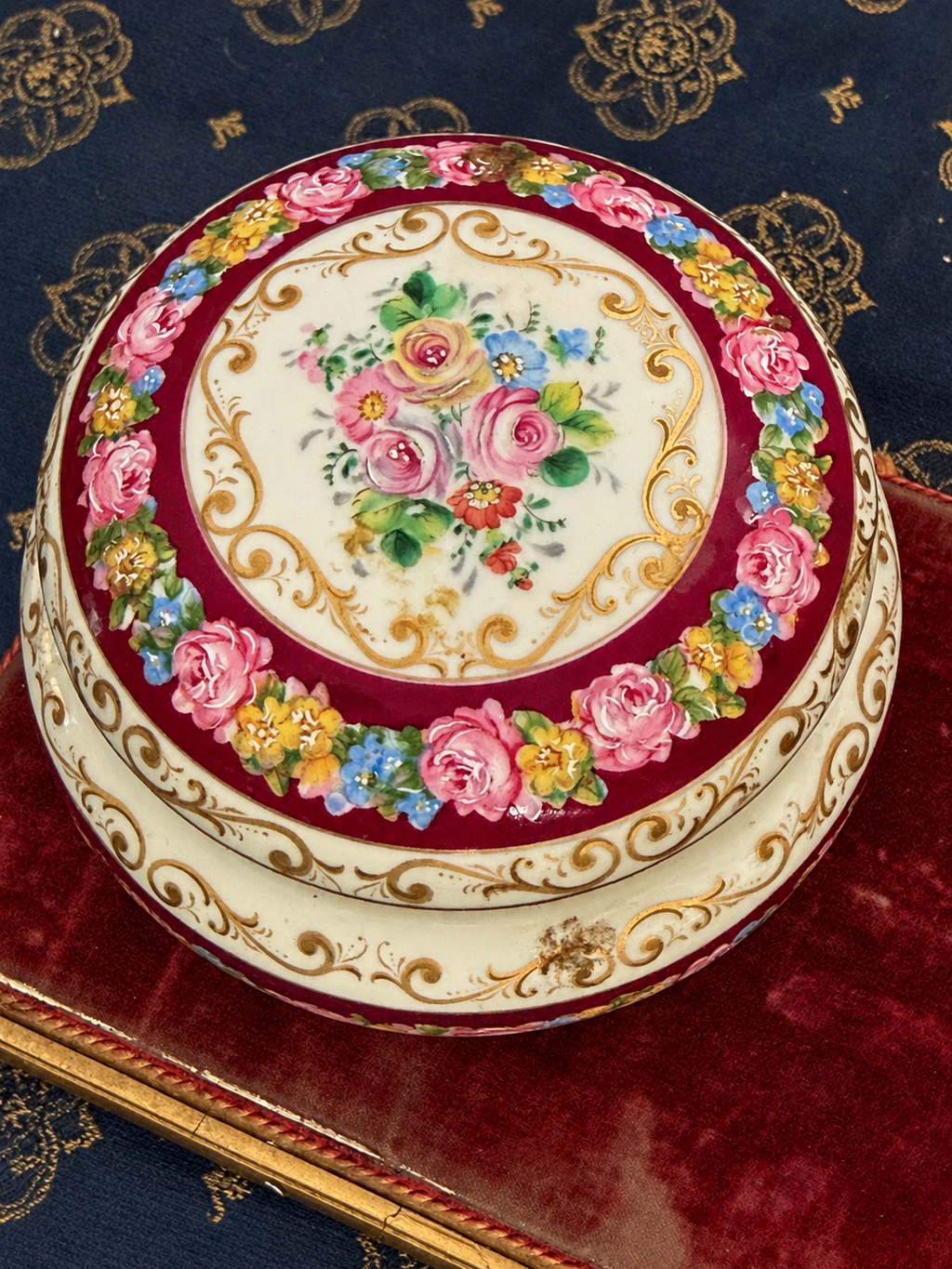 ACE Decor De Paris Floral Porcelain Hinged Box — Circa 1920s