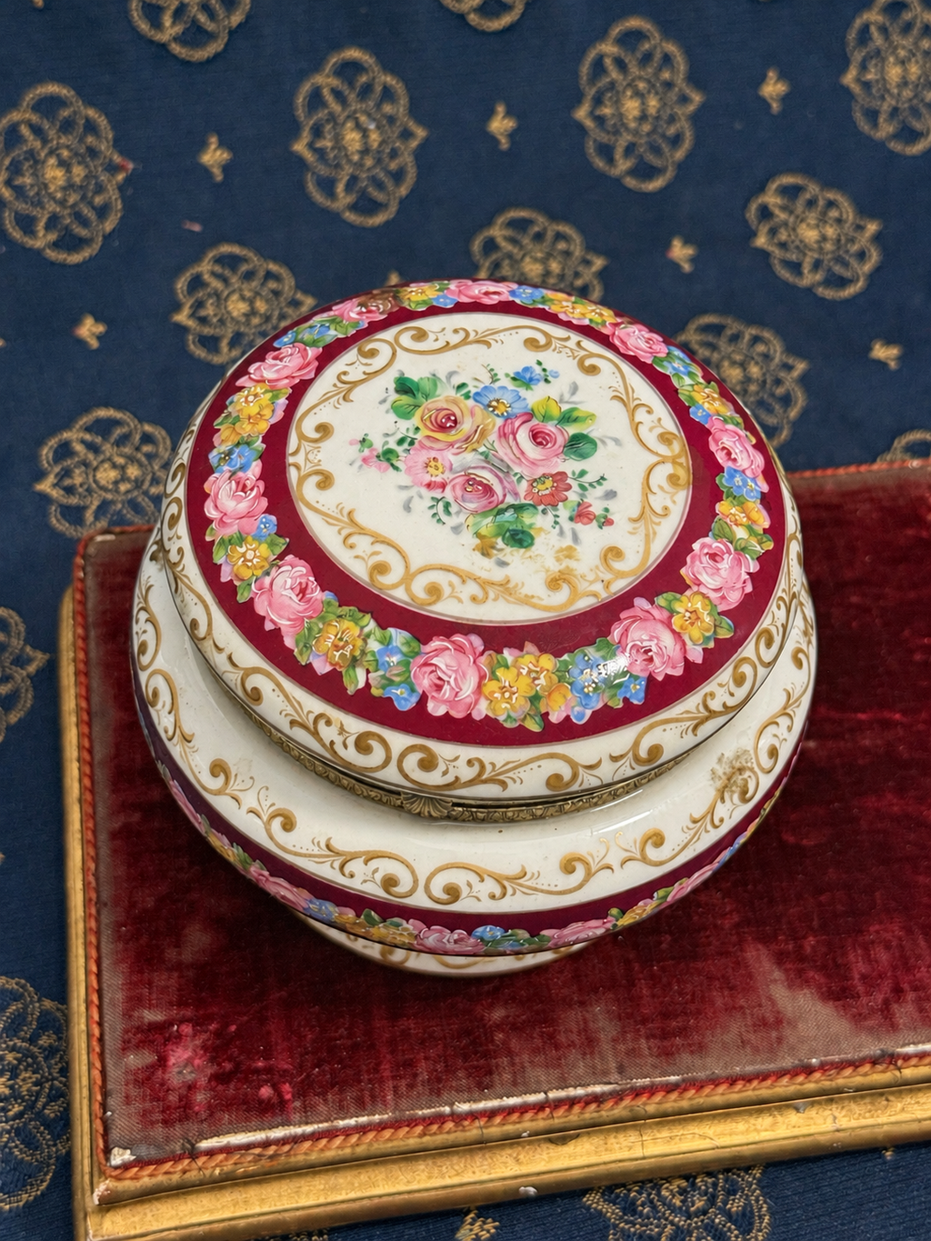 ACE Decor De Paris Floral Porcelain Hinged Box — Circa 1920s