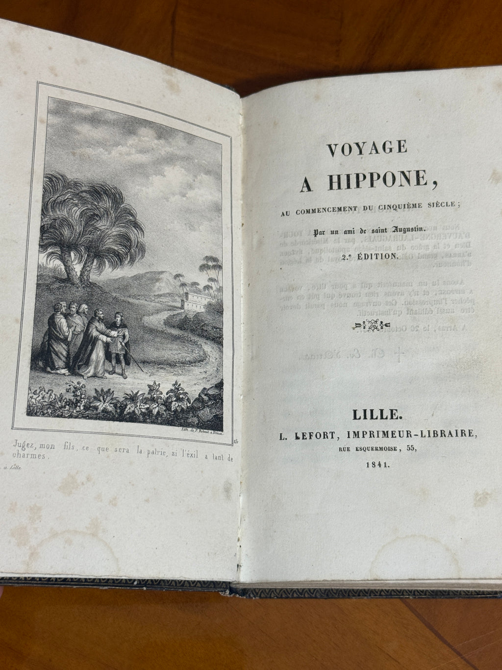 Voyage à Hippone — French Cartonnage Book, 1841 | Free US Shipping
