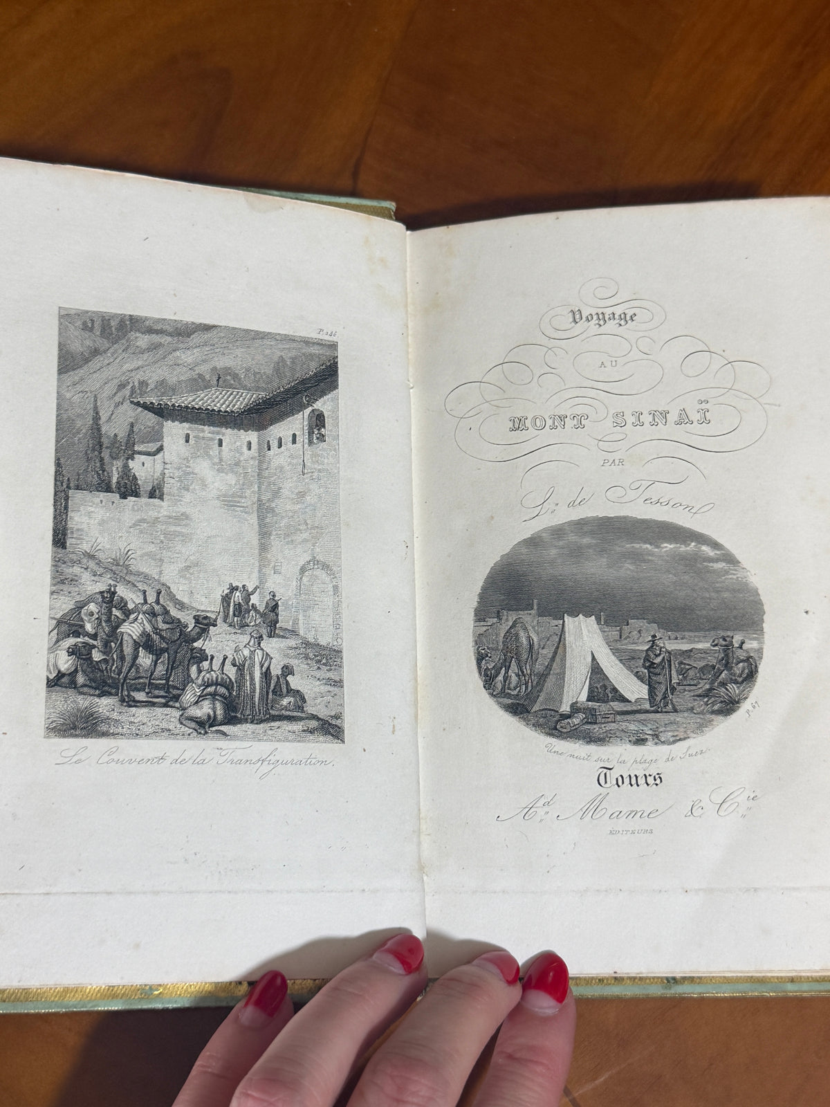 Voyage au Mont Sinaï — French Cartonnage Book, 1849 | Free US Shipping
