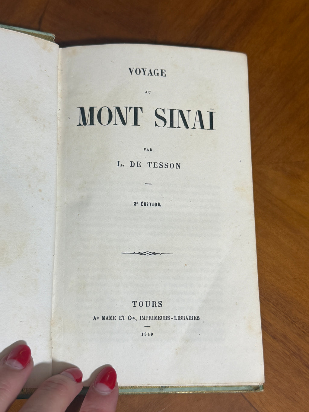 Voyage au Mont Sinaï — French Cartonnage Book, 1849 | Free US Shipping