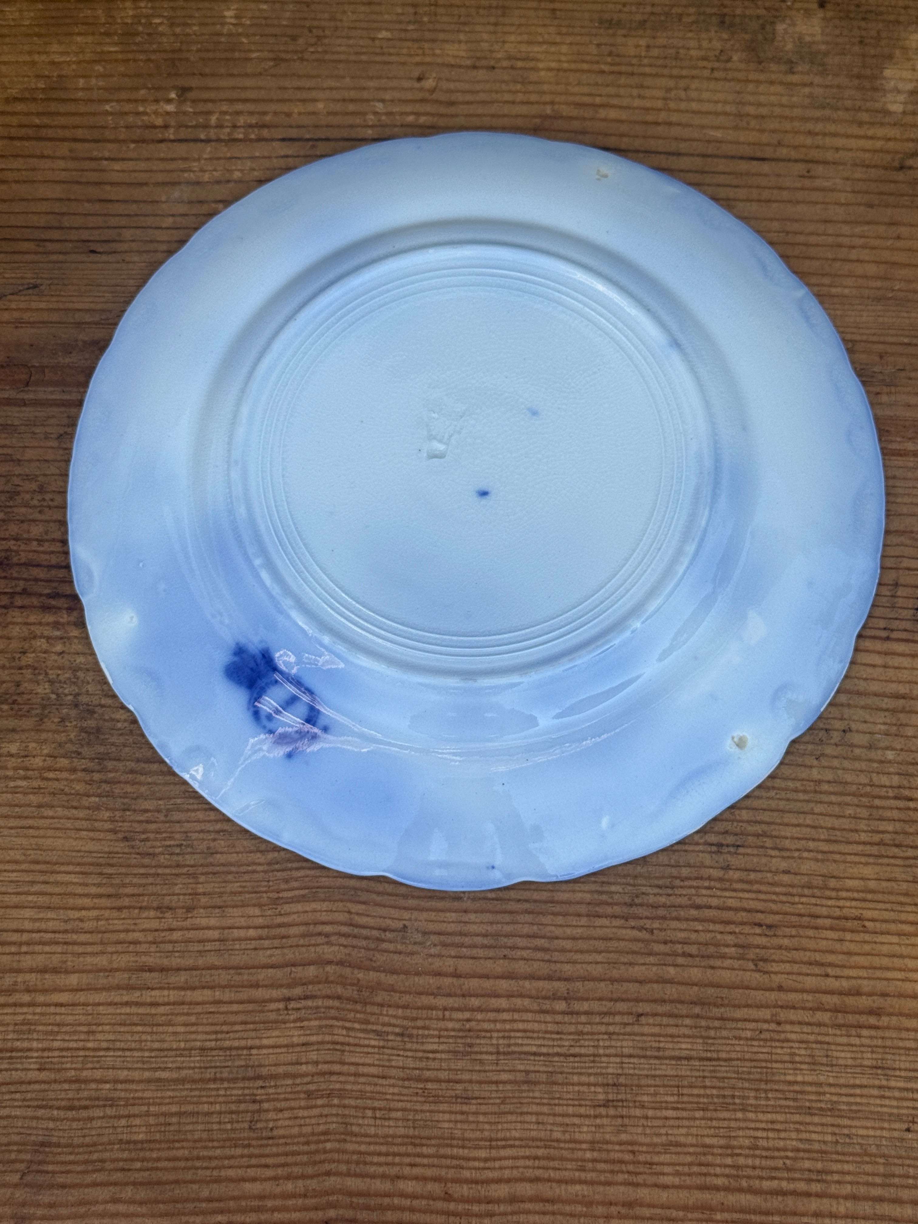 Antique John Maddock & Sons "Virginia" Flow Blue Luncheon Plates | Set of 3 | 8" English Transferware