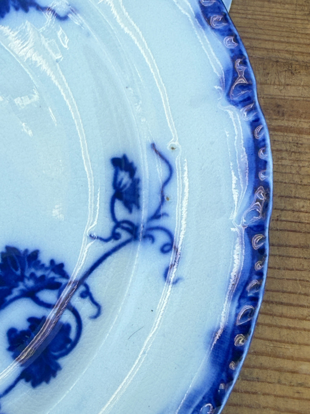 Antique John Maddock & Sons "Virginia" Flow Blue Luncheon Plates | Set of 3 | 8" English Transferware