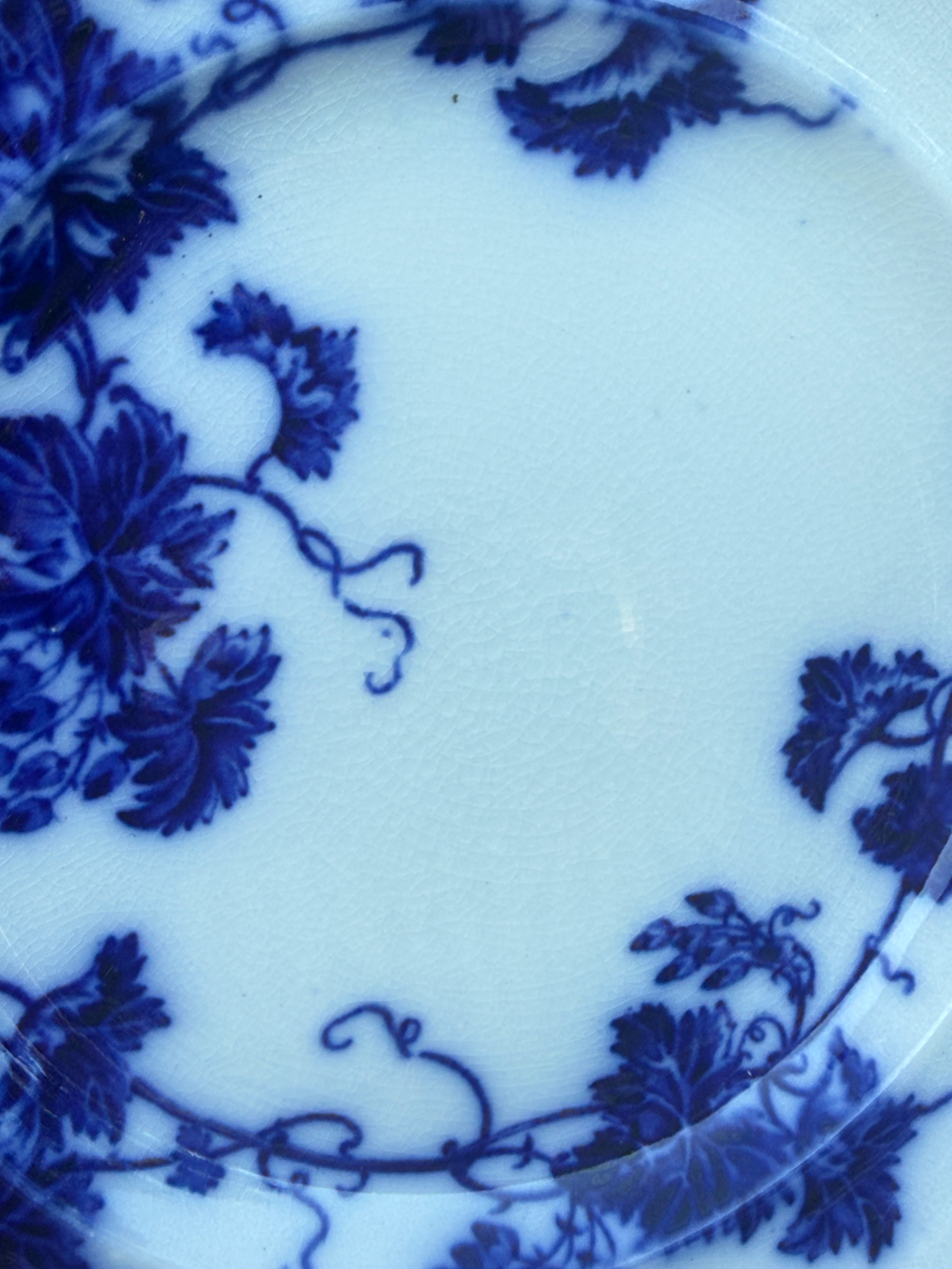 Antique John Maddock & Sons "Virginia" Flow Blue Luncheon Plates | Set of 3 | 8" English Transferware