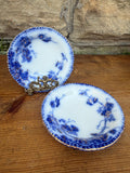 Antique John Maddock & Sons "Virginia" Flow Blue Berry Bowls | Set of 2 | English Transferware
