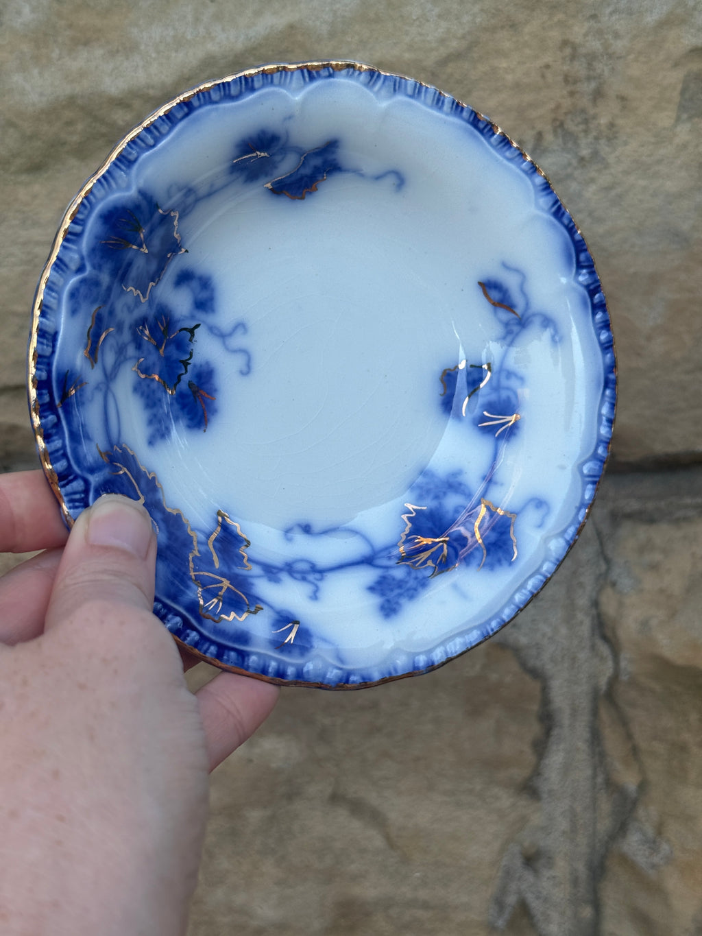 Antique John Maddock & Sons "Virginia" Flow Blue Berry Bowls | Set of 2 | English Transferware
